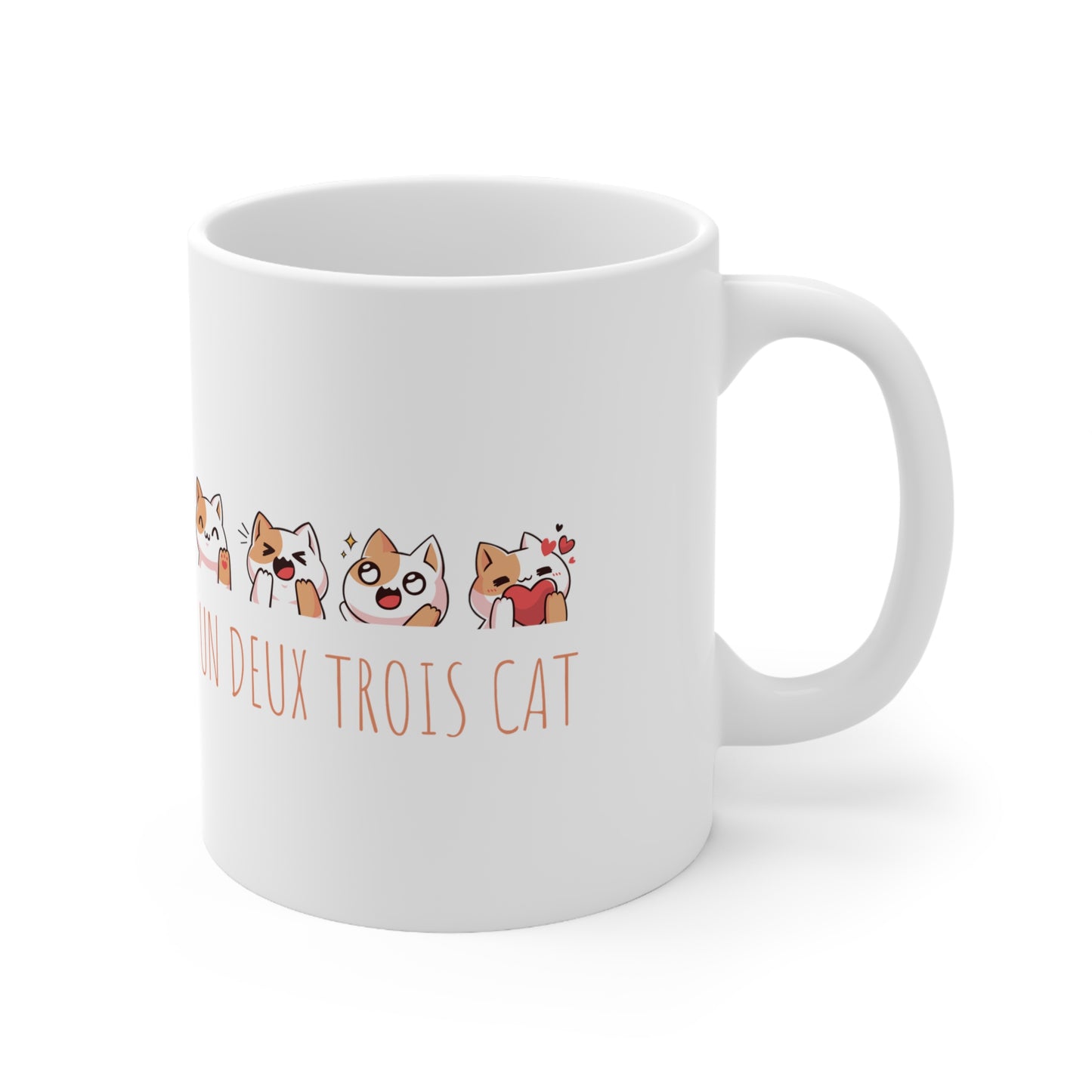 Funny cat Christmas mug un deux trois Cat lover gift coffee lover gift tea lover gift gift for her gift for him Mug 11oz Christmasgift