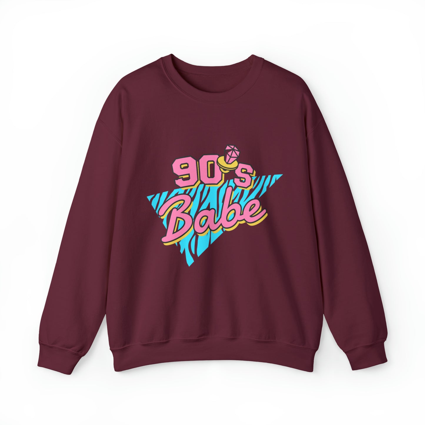 90's Babe Sweatshirt, Pink blue shirt, Unisex Heavy Blend Crewneck Sweatshirt