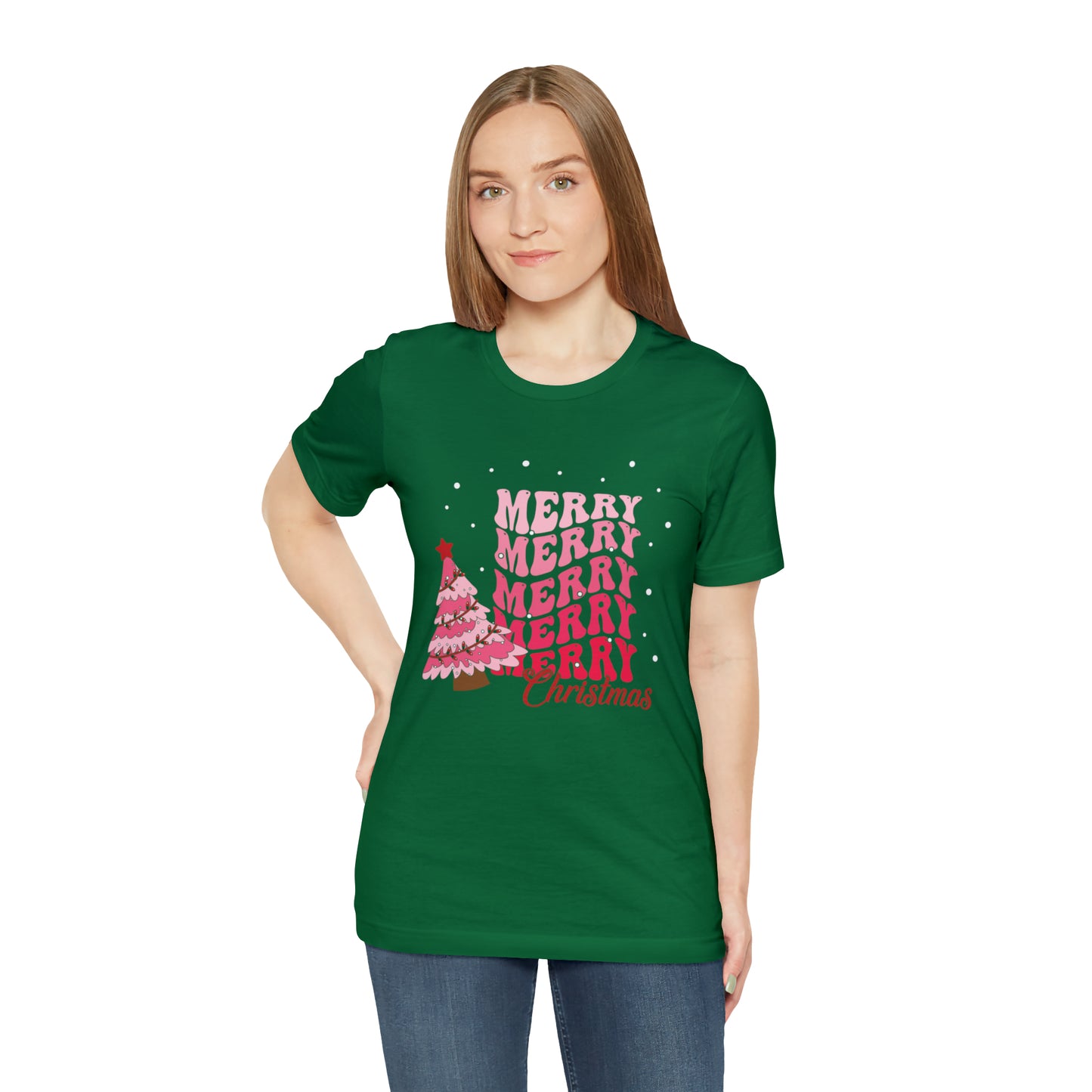 Festive AF shirt Pink Merry Bright Christmas Tshirt for Women Christmas Shirt Sweater Holiday Christmas gift for her gift for him unisex