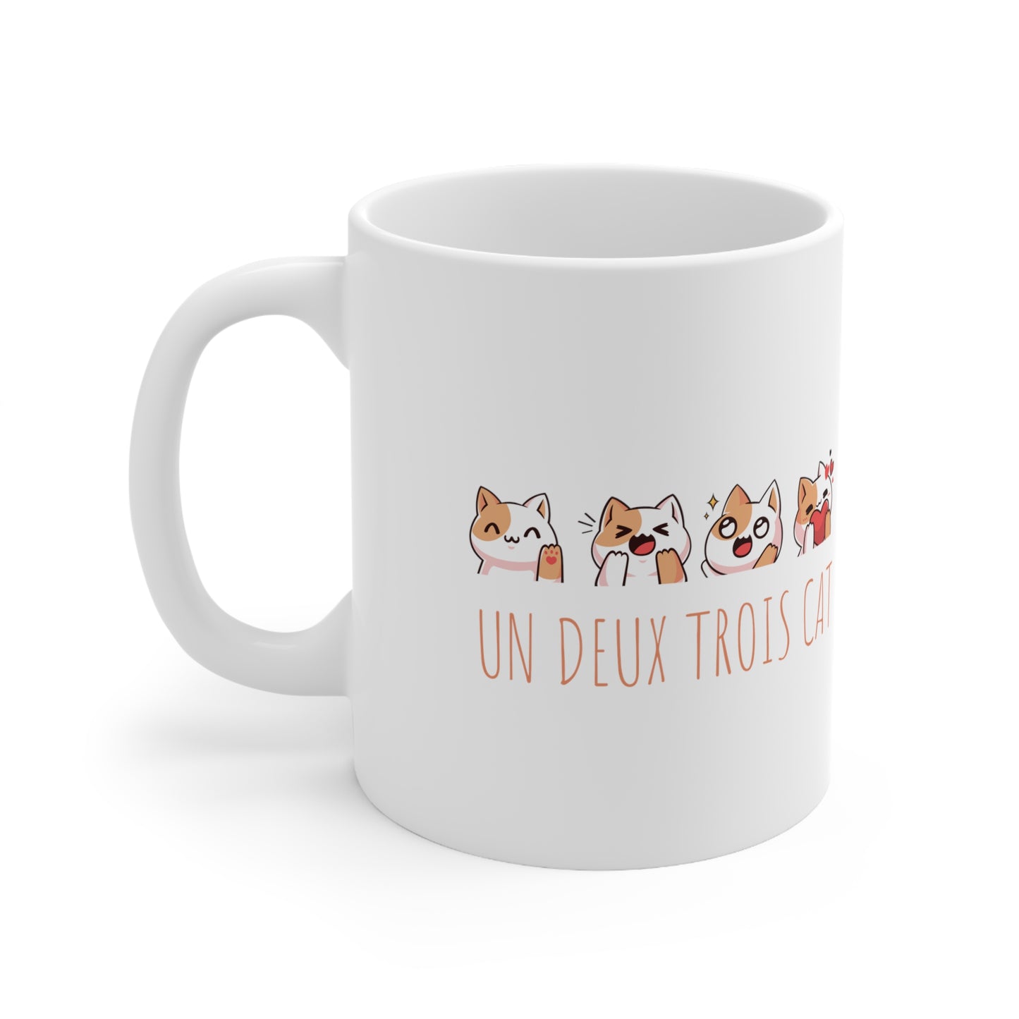 Funny cat Christmas mug un deux trois Cat lover gift coffee lover gift tea lover gift gift for her gift for him Mug 11oz Christmasgift