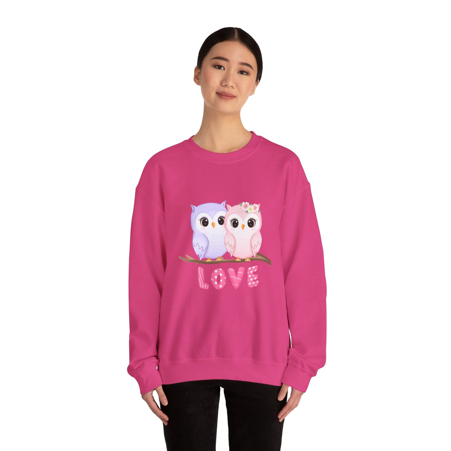 Owl Love sweater valentines Day sweatshirt valentines day shirt best friend gift for her Unisex owl sweater Love shirt unique holiday gift