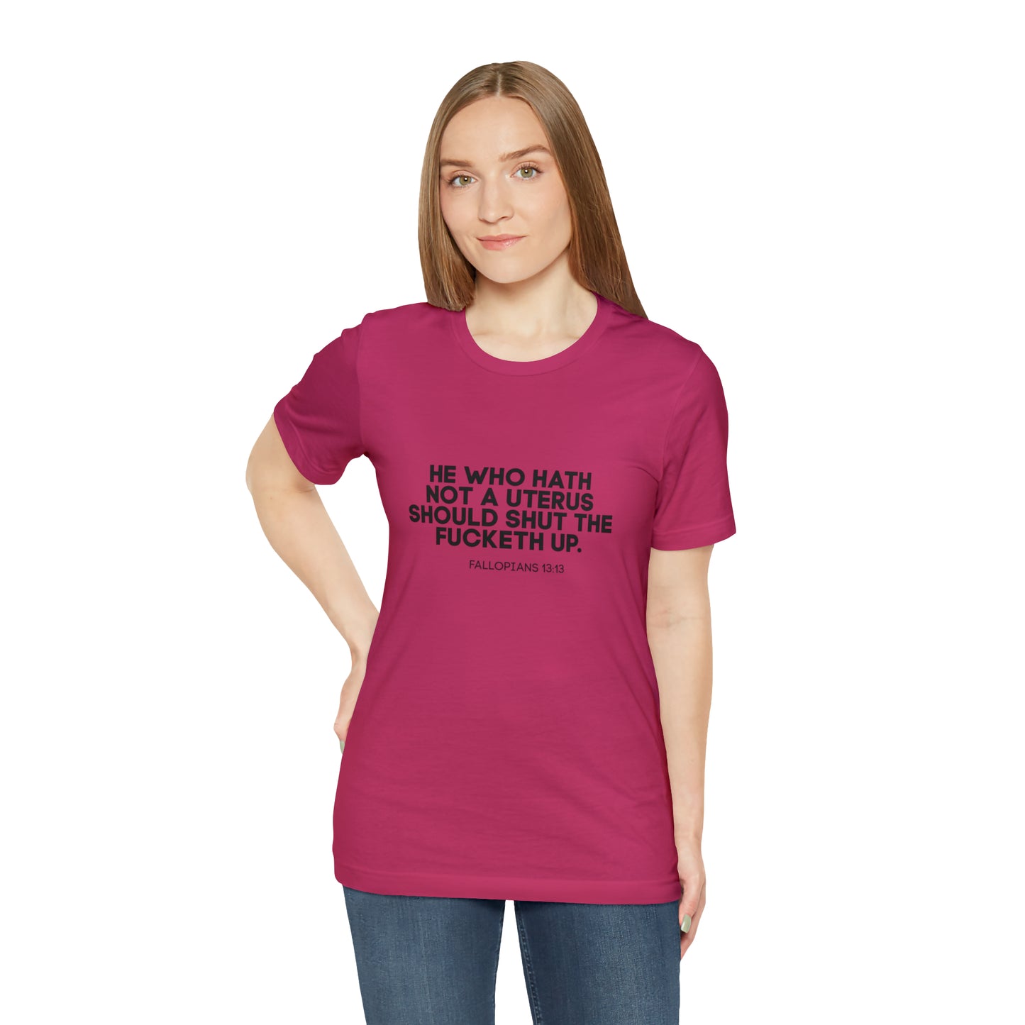 He who hath no uterus should shut the fucketh up shirt, Women's rights crop top, human rights, march shirt,Champion Women's Cropped T-Shirt