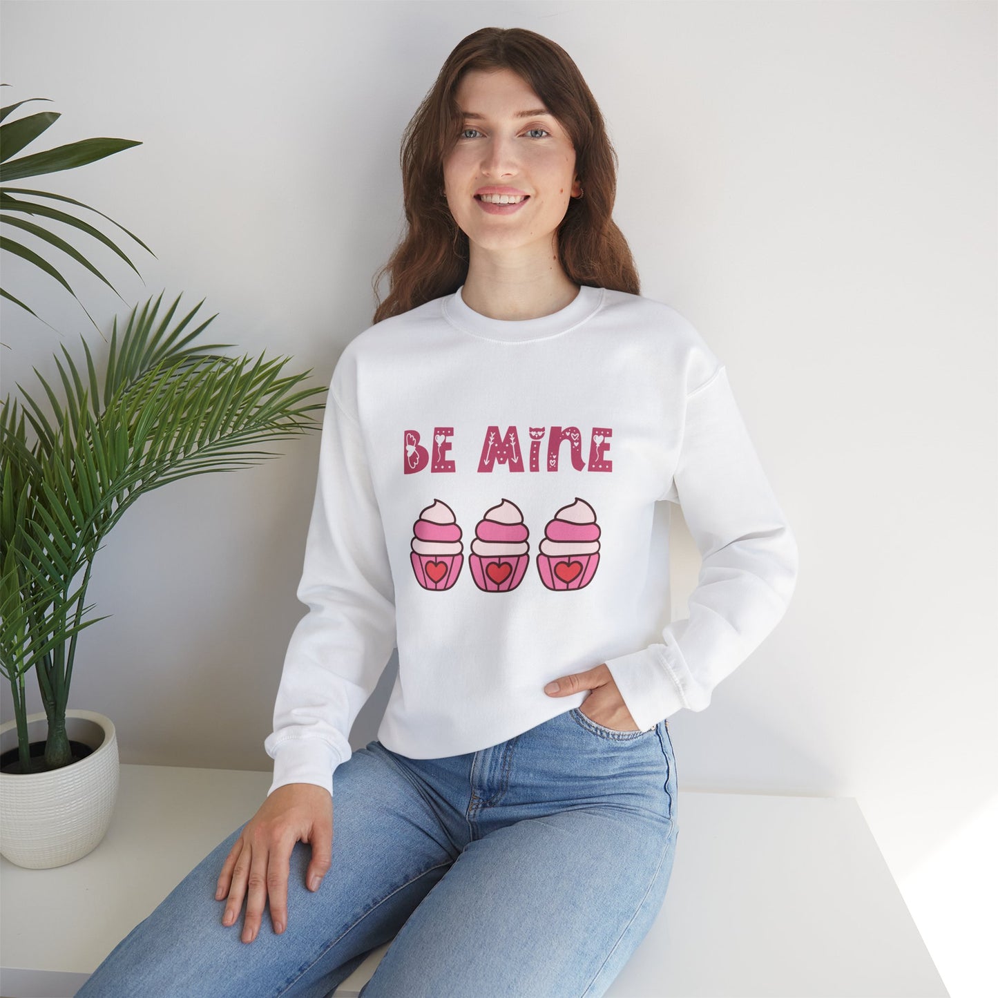 Be mine cupcake sweater valentines Day sweatshirt love sweater galentine's day gift best friend gift Unisex gift cupcake sweatshirt