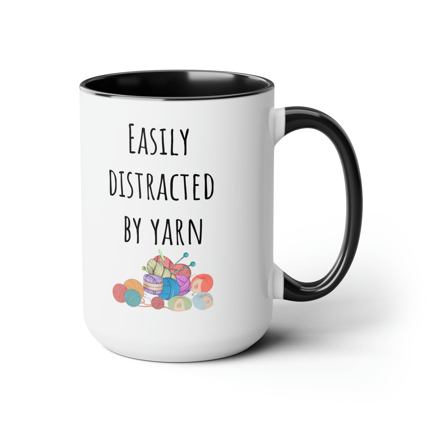 Easily distracted by yarn mug Supervisor mug Floral mug gift for her Mug funny gift for wife Coffee Mugs tea Christmas gift 15oz