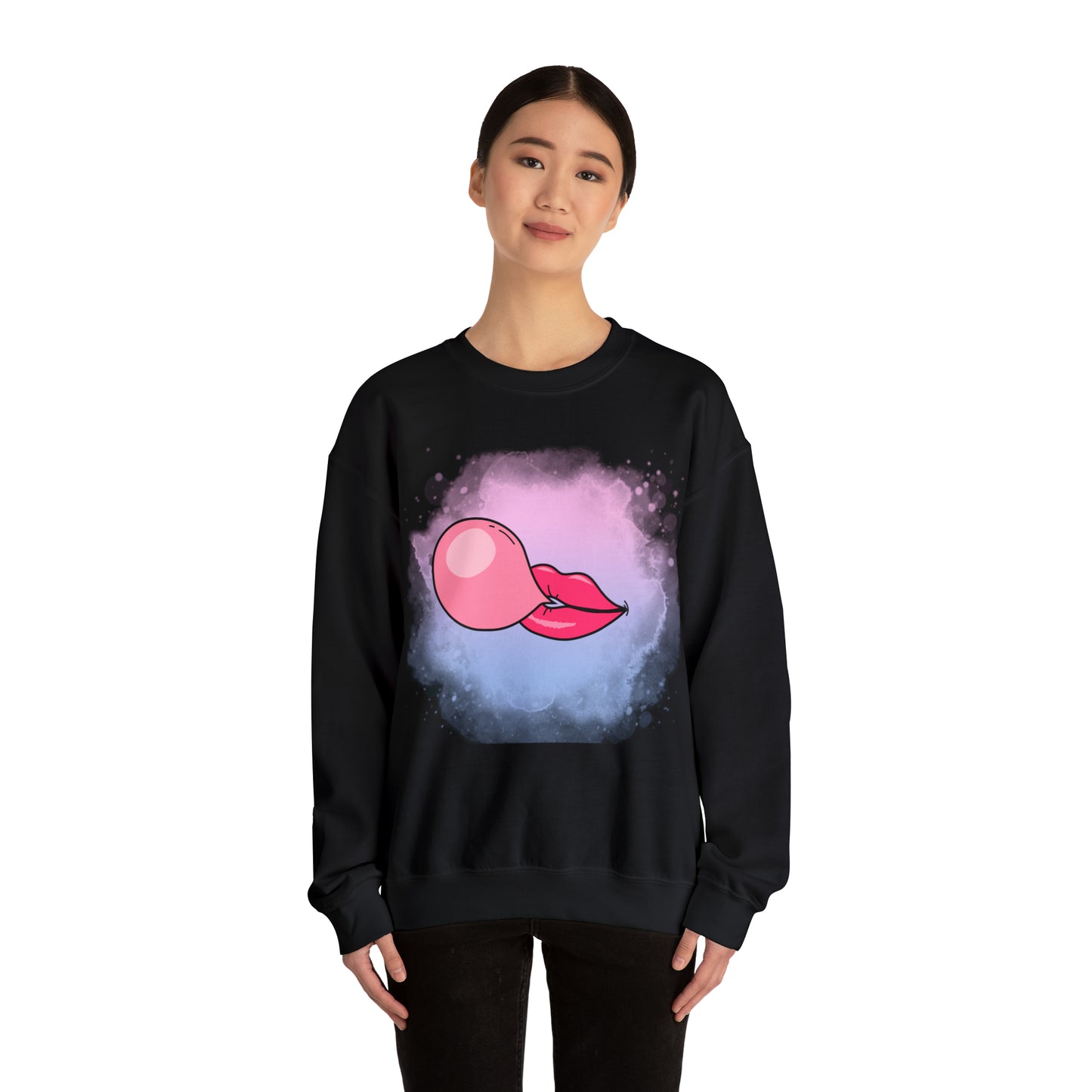 Bubble Gum kiss sweatshirt, Summer Bubblegum shirt, Birthday gift for her,Galantine travel sweatshirt,Unisex Heavy Blend Crewneck Sweatshirt