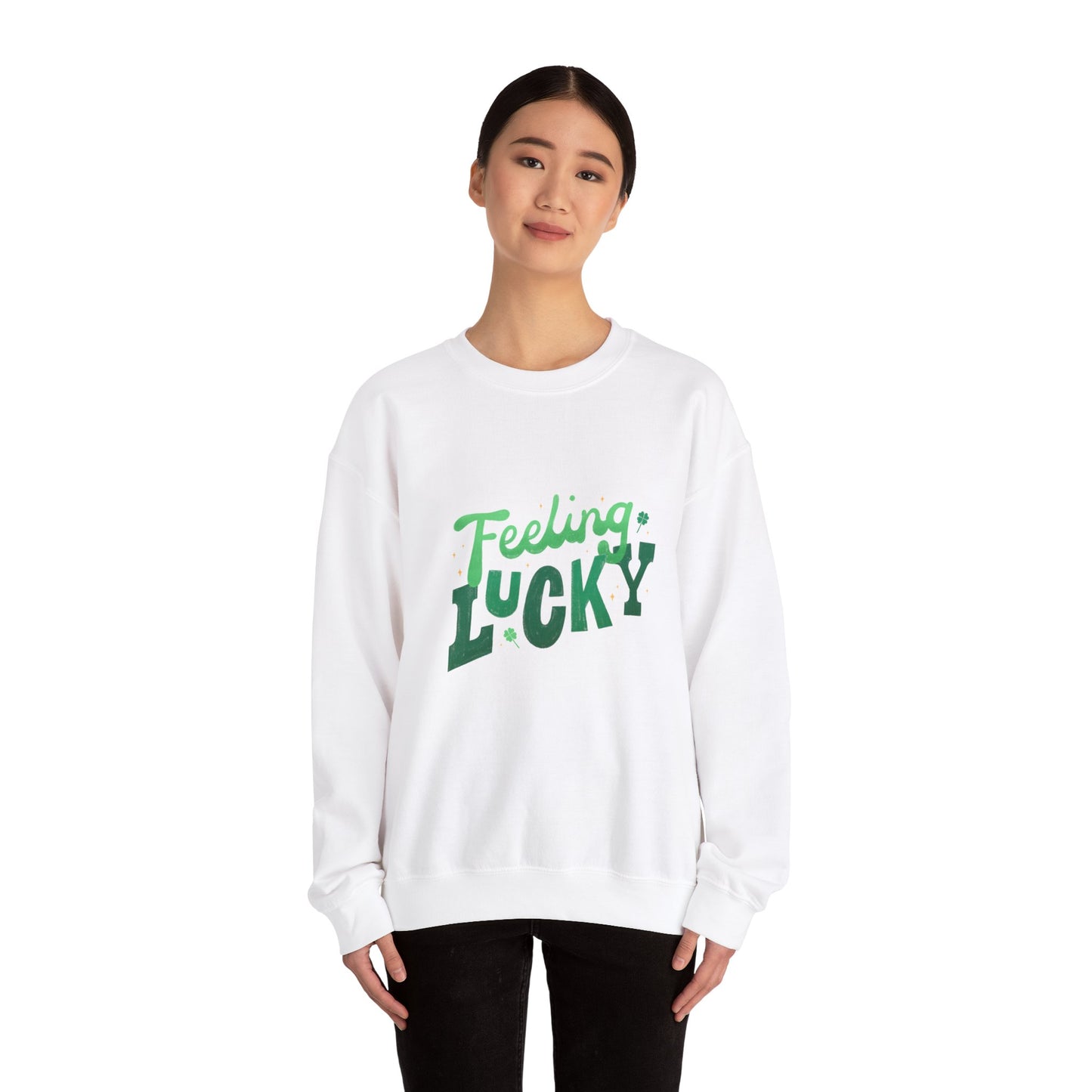 Feeling lucky sweater  St Patrick's Day sweatshirt leprechaun gift St Paddys sweatshirt Heart Love valentines shirt gift forher best friend