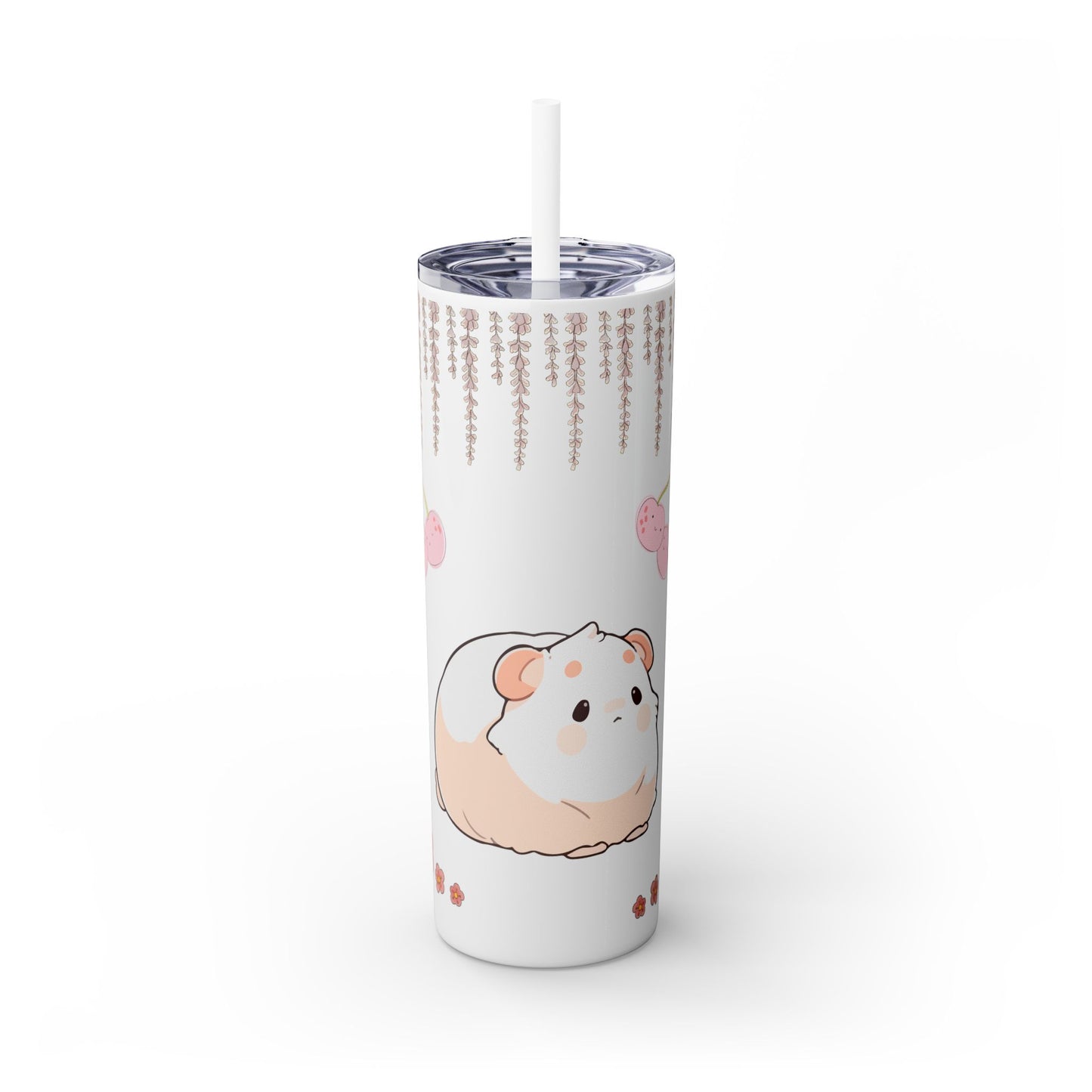Cute Animal Skinny Tumbler with Straw Kawaii bottle 20oz - Perfect for Kids, Pets Lovers, Birthday Gift, Travel, Summer Fun