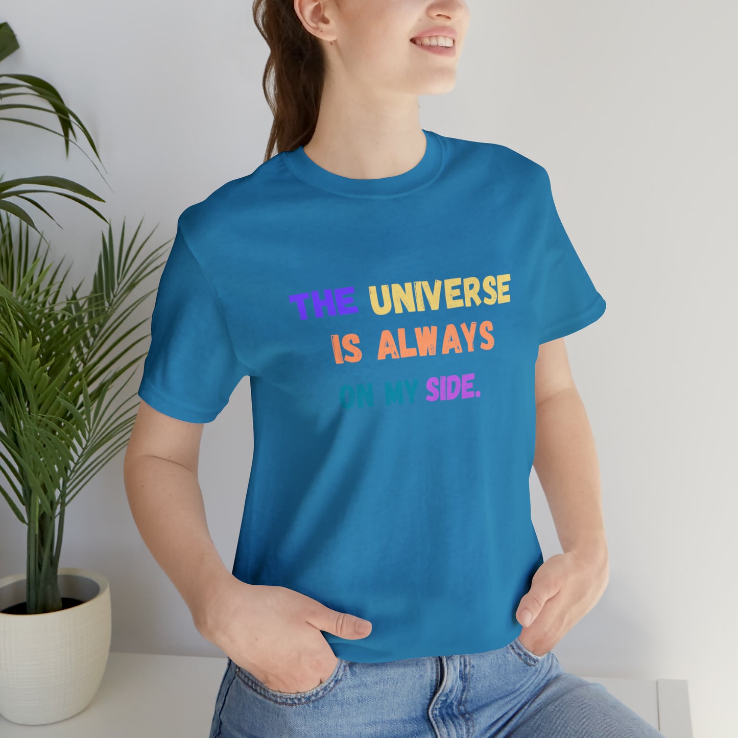 Spiritual shirt universe shirt yogawear gift for him gift for her best friend gift birthday gift Universe is always on my side T-shirt