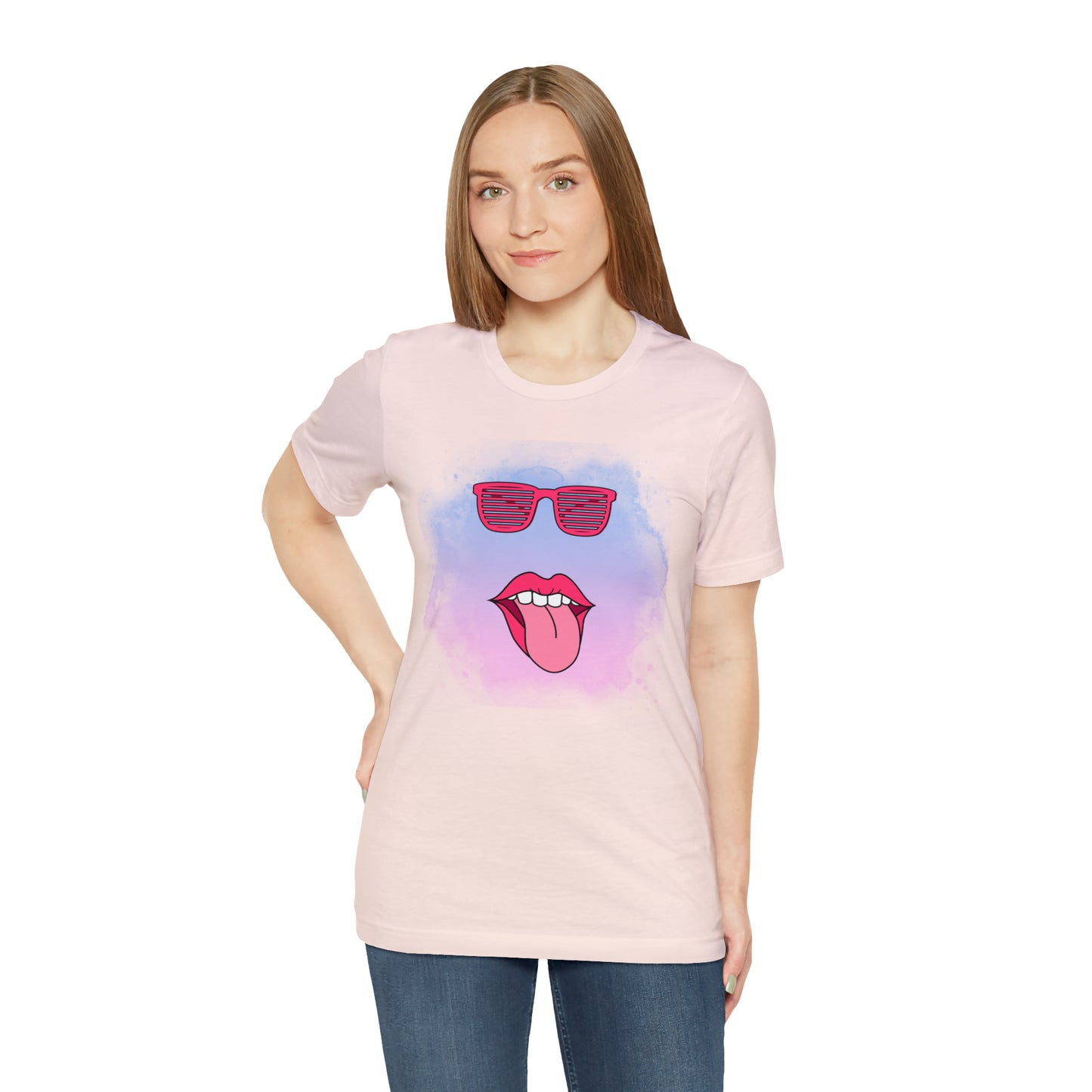 Lip Sunglasses t-shirt, Bubble gum kiss shirt,Pink Gum Shirt,Galantine gift travel shirt,best friend trip,girls vacation trip, Unisex Jersey