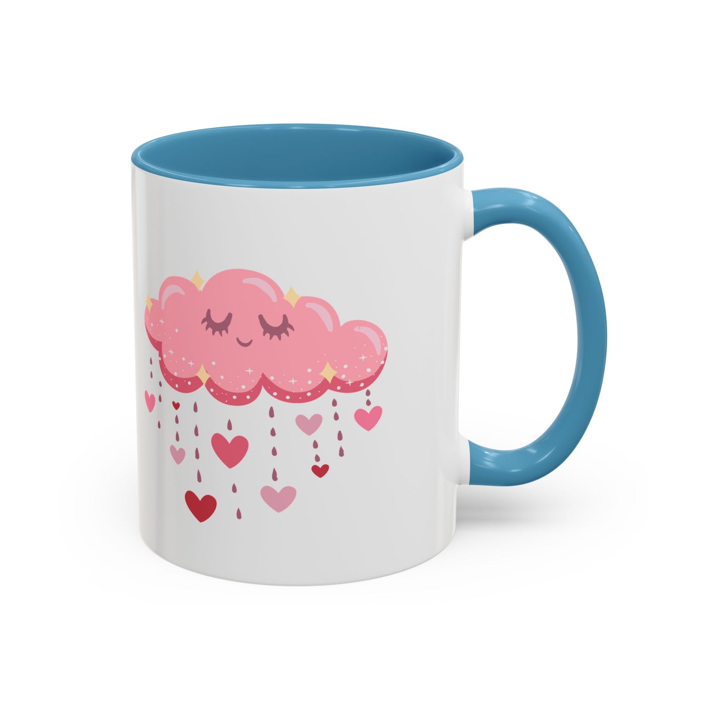 Happy pink cloud mug pink hearts mug Valentines day mug Galantines day Bestie giftforher gift tea Mug Coffee Gift for Mom vday gift girlboss