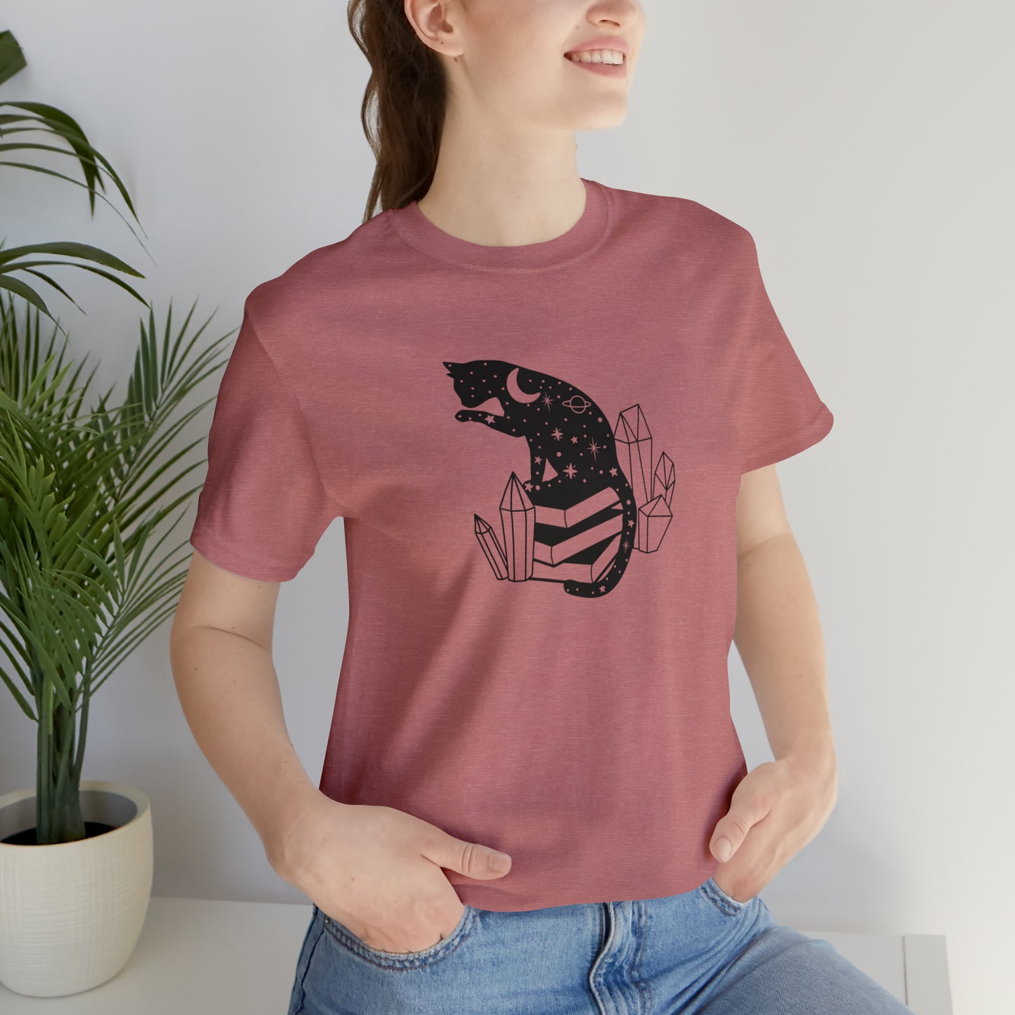 Cat lover tshirt book lover shirt crystal witchy cat Shirt Halloween Cat Sweatshirt Gift for Cat Lover Gift for Cat Mom Gift
