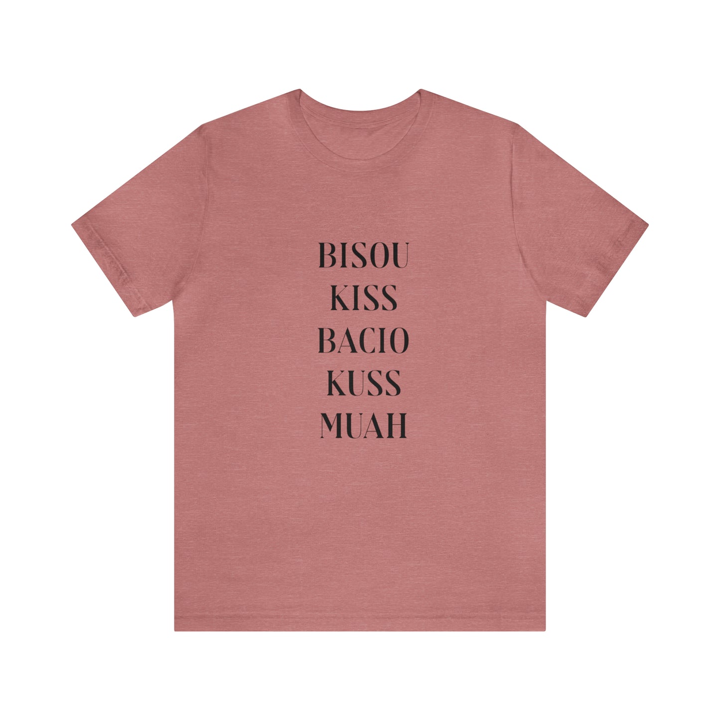 Bisou kiss shirt, travel shirt, best friend trip, girls vacation trip, Unisex Jersey Short Sleeve Tee