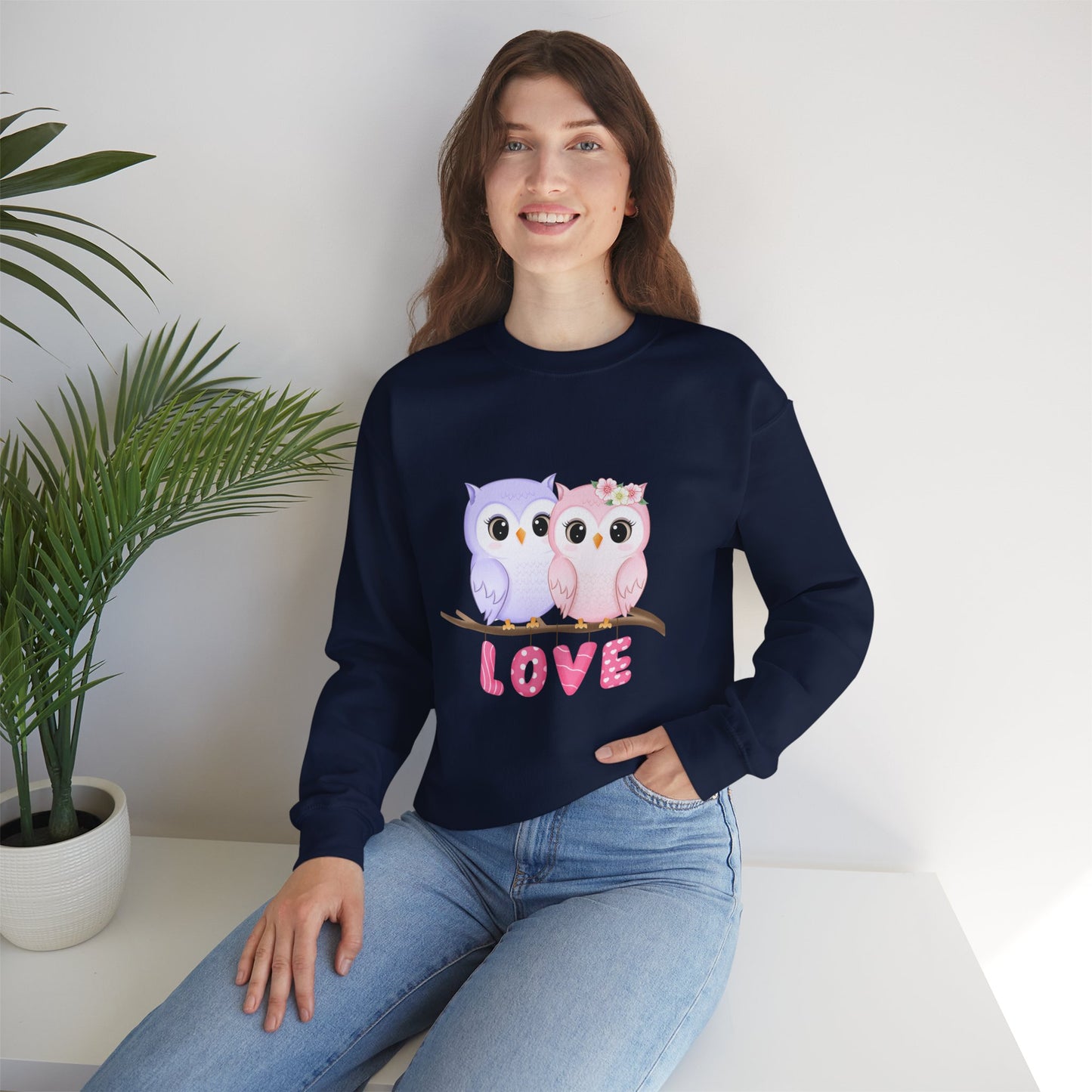 Owl Love sweater valentines Day sweatshirt valentines day shirt best friend gift for her Unisex owl sweater Love shirt unique holiday gift