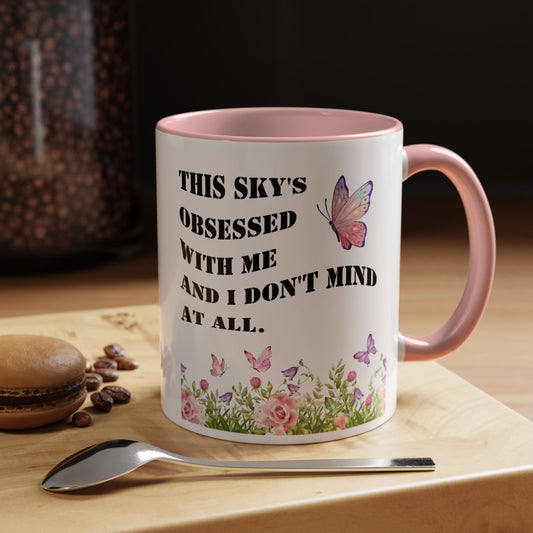 Morning affirmations mug sky's obsessed with me manifesting mug delulu era mug Christmas gift for her gift for him bestie Mug