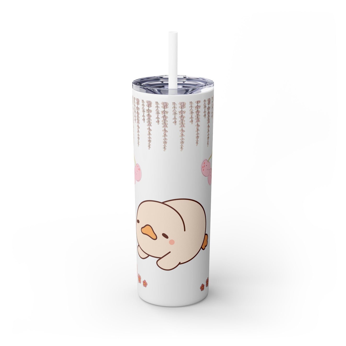 Cute Animal Skinny Tumbler with Straw Kawaii bottle 20oz - Perfect for Kids, Pets Lovers, Birthday Gift, Travel, Summer Fun