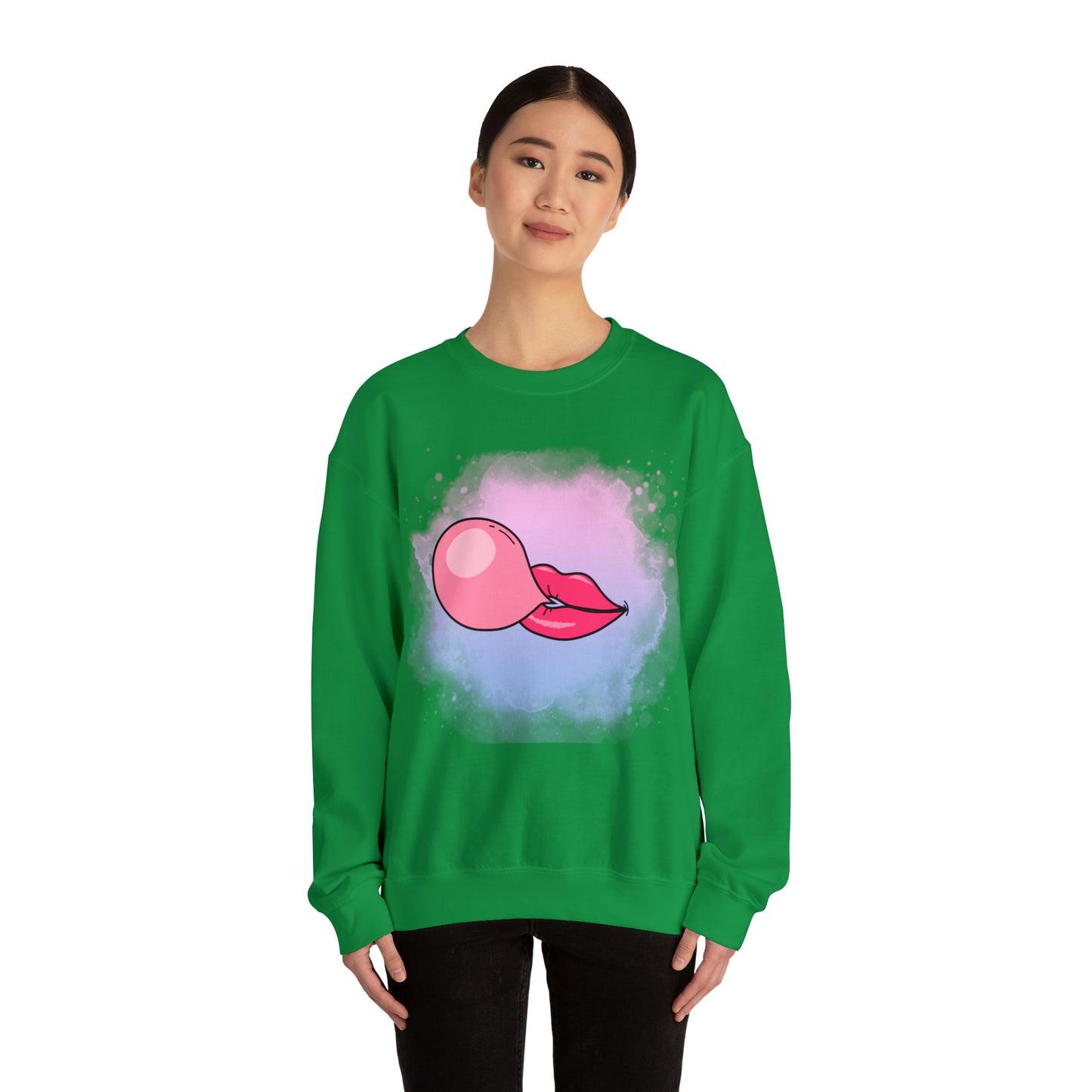 Bubble Gum kiss sweatshirt, Summer Bubblegum shirt, Birthday gift for her,Galantine travel sweatshirt,Unisex Heavy Blend Crewneck Sweatshirt