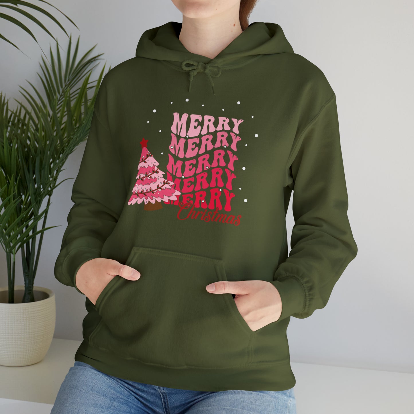 Festive AF hoodie blue Merry Bright Christmas Sweatshirt for Women Men Christmas Sweater Holiday Christmas gift for her gift for him