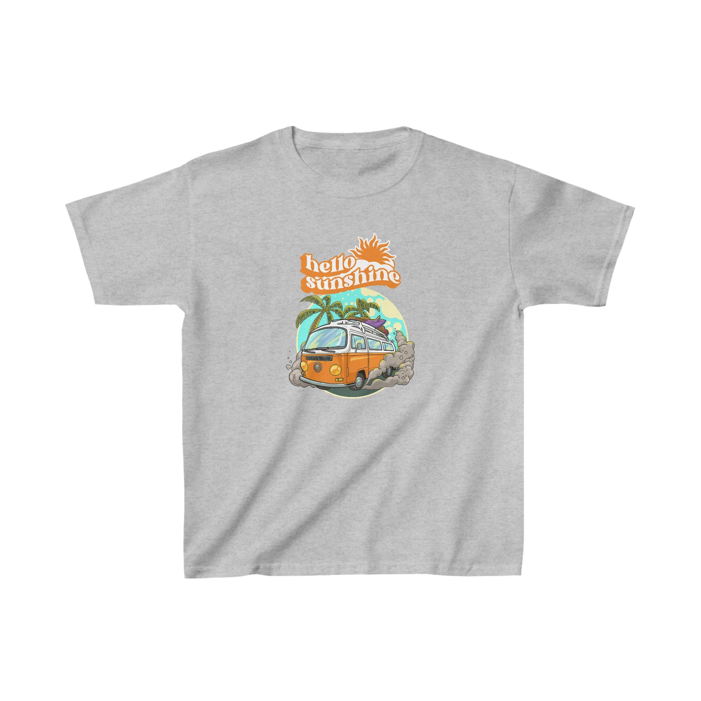 Retro Hello sunshine shirt kid summer shirt Bus party shirt birthday shirt kid birthday party shirt Christmas shirt Rainbow cloud kid shirt