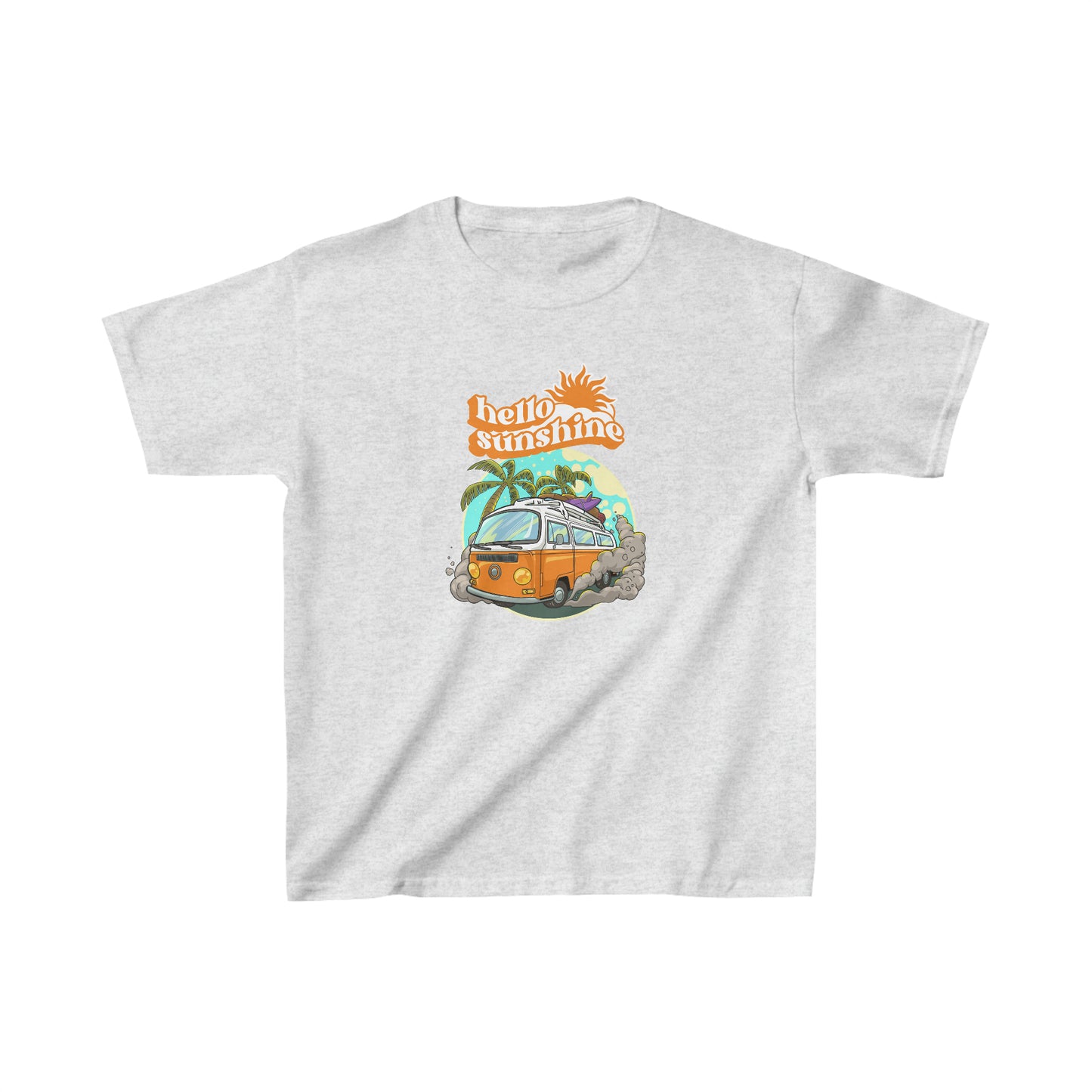 Retro Hello sunshine shirt kid summer shirt Bus party shirt birthday shirt kid birthday party shirt Christmas shirt Rainbow cloud kid shirt