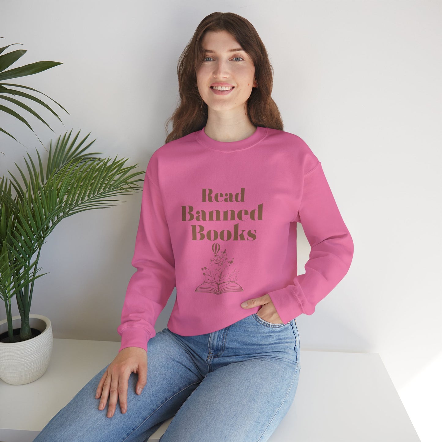 Read banned books sweater Crewneck Sweatshirt Inspirational Gift Feminist Sweatshirt, homeschooling vibes Cozy Apparel Women's Empowerment