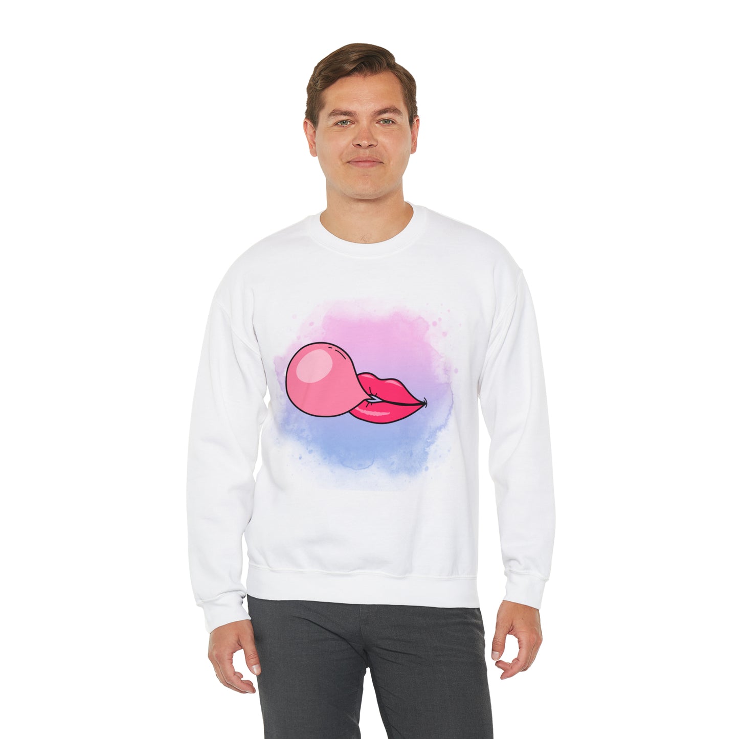 Bubble Gum kiss sweatshirt, Summer Bubblegum shirt, Birthday gift for her,Galantine travel sweatshirt,Unisex Heavy Blend Crewneck Sweatshirt