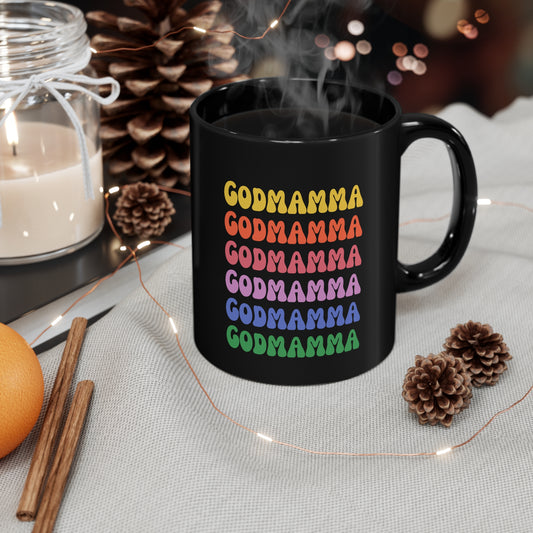 Godmamma gift Godmom gift coffee lover gift tea lover gift for her gift for him Ceramic Mug Bestfriend Christmas gift 11oz Black Mug