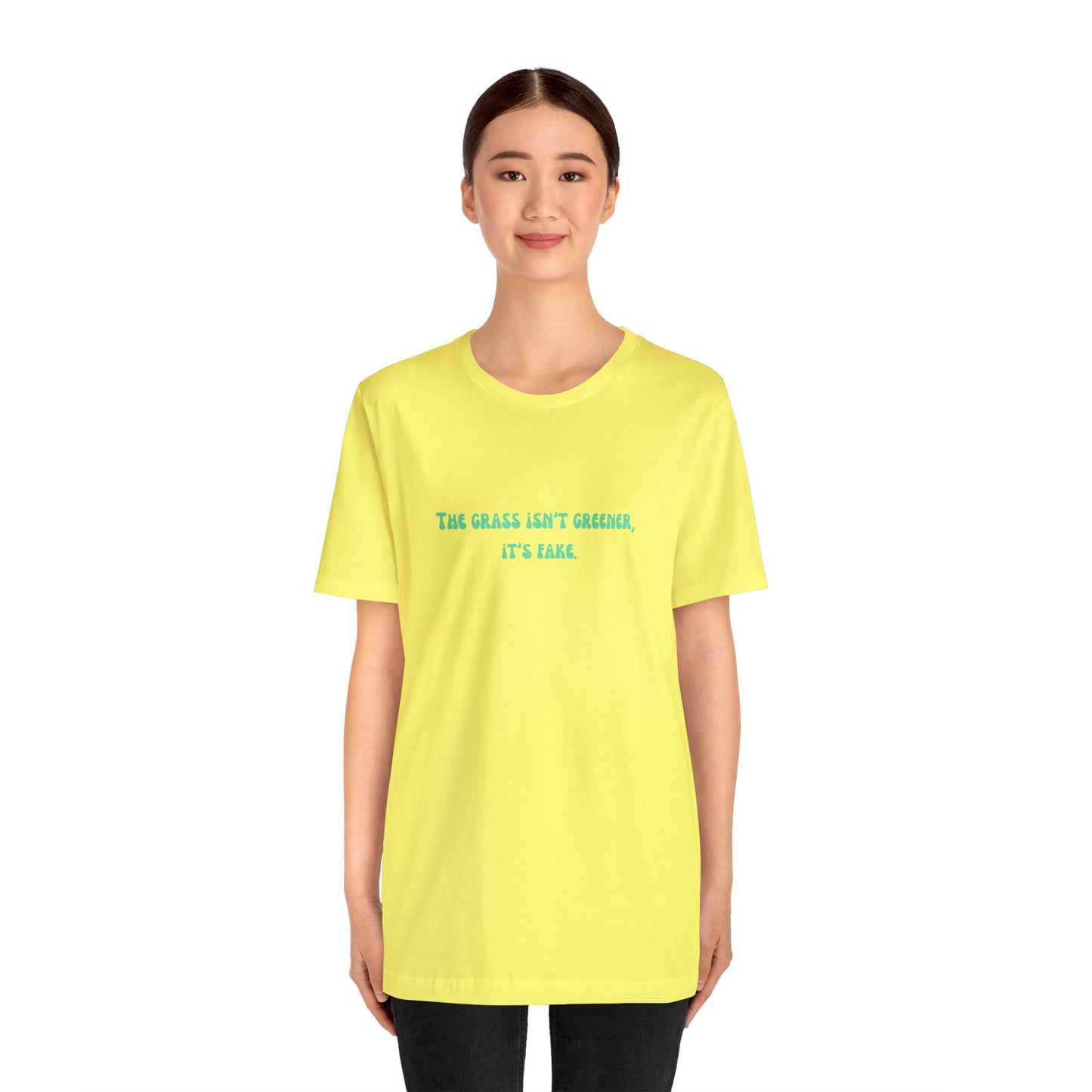 Funny grass is fake shirt aesthetic gift for her grass isn't greener shirt funny gifts for best friend vacation shirt wife husband