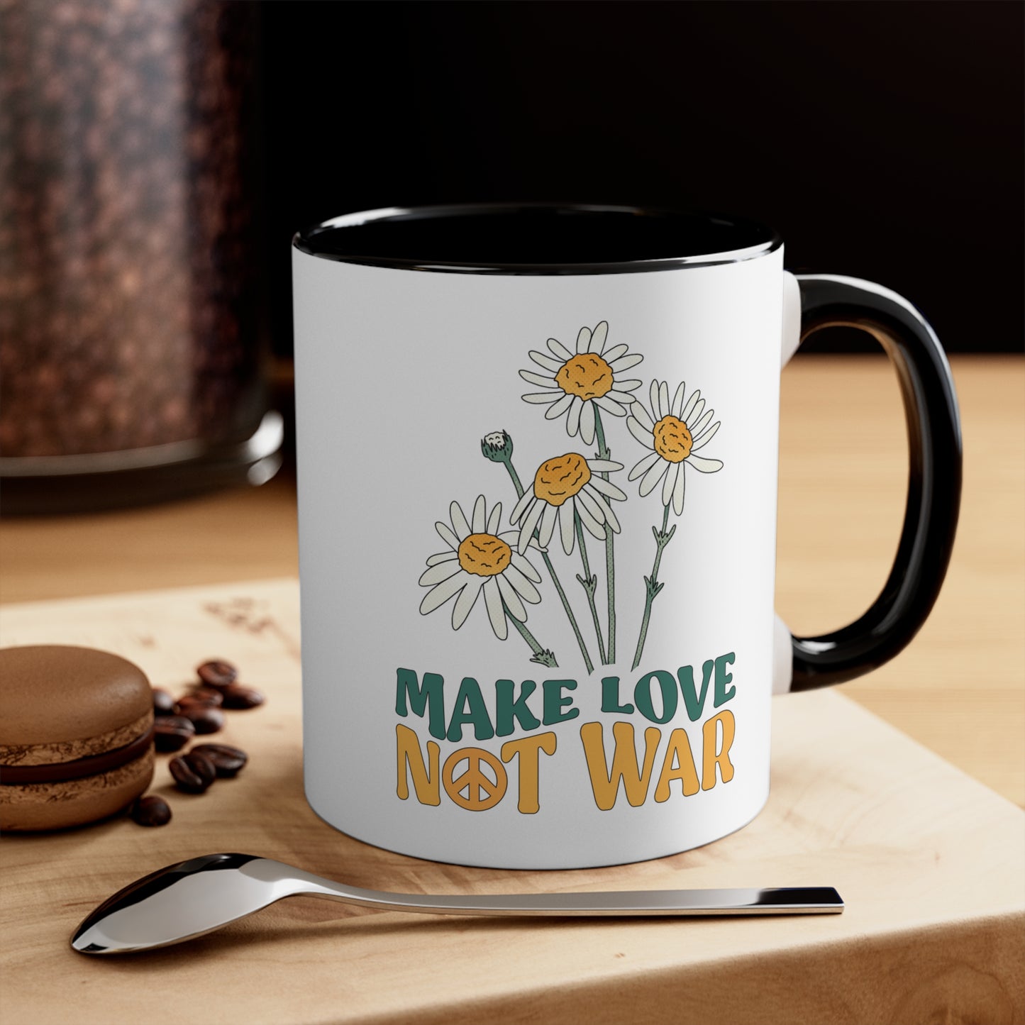 Make love not war mug Crochet lover gift yarn lover gift knitting gift creativemaker gift coffee lover gift tea gift for her gift for him Coffee Mug 11oz