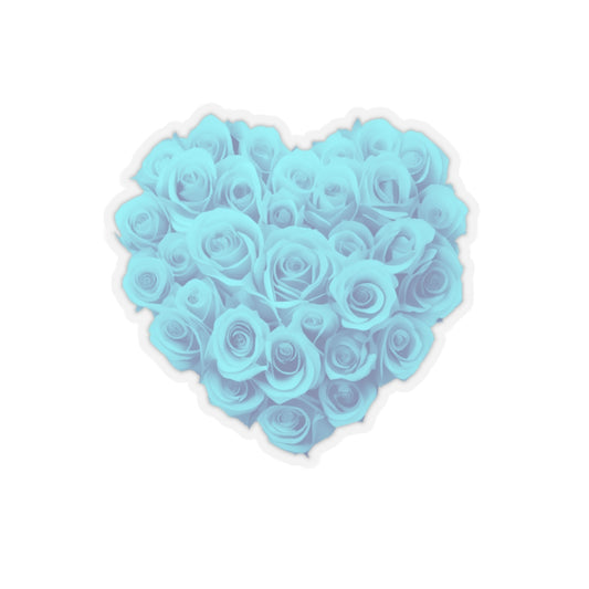 Blue Heart of roses sticker pink heart sticker selfcare sticker life Motivating sticker keep trying sticker gift forher giftforhim girlboss