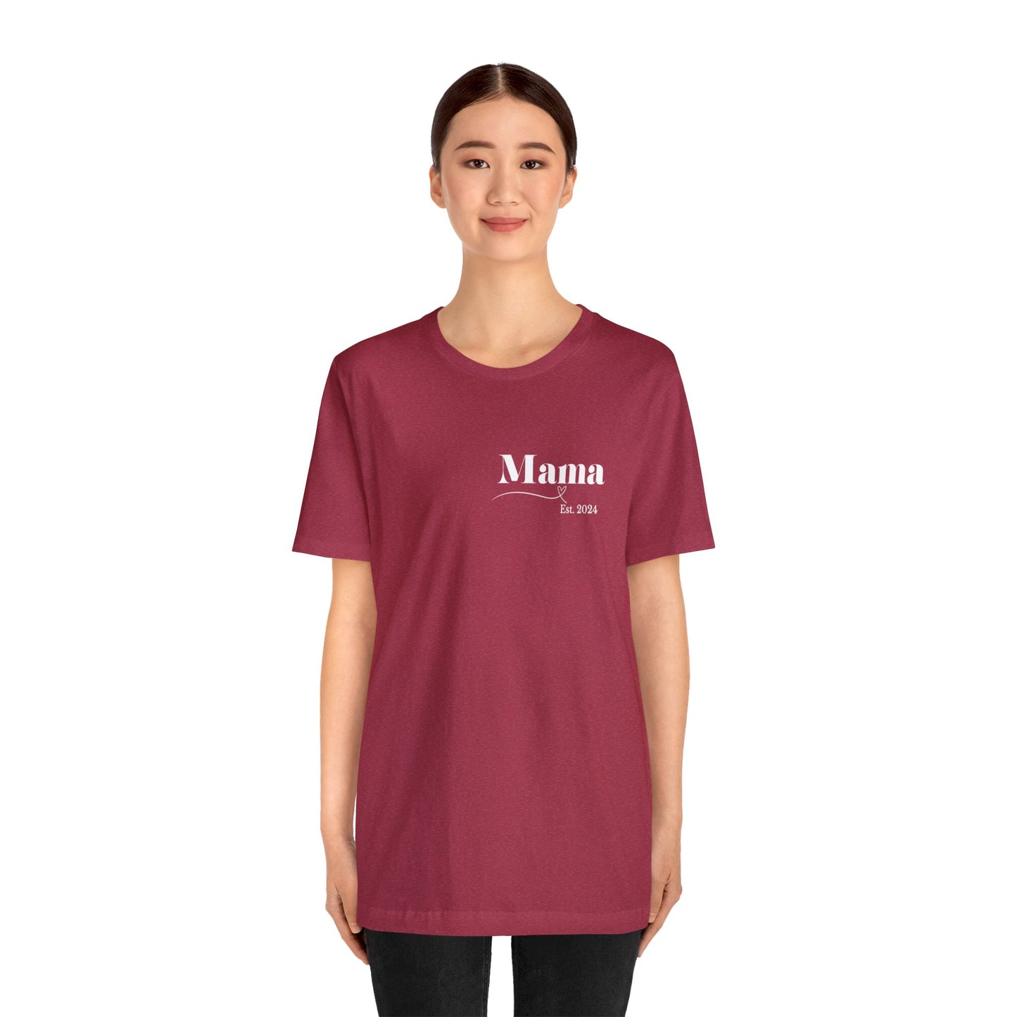 Mama shirt mama date shirt pregnancy reveal shirt new mom shirt Christmas gift for her gift for him bridal shower gift