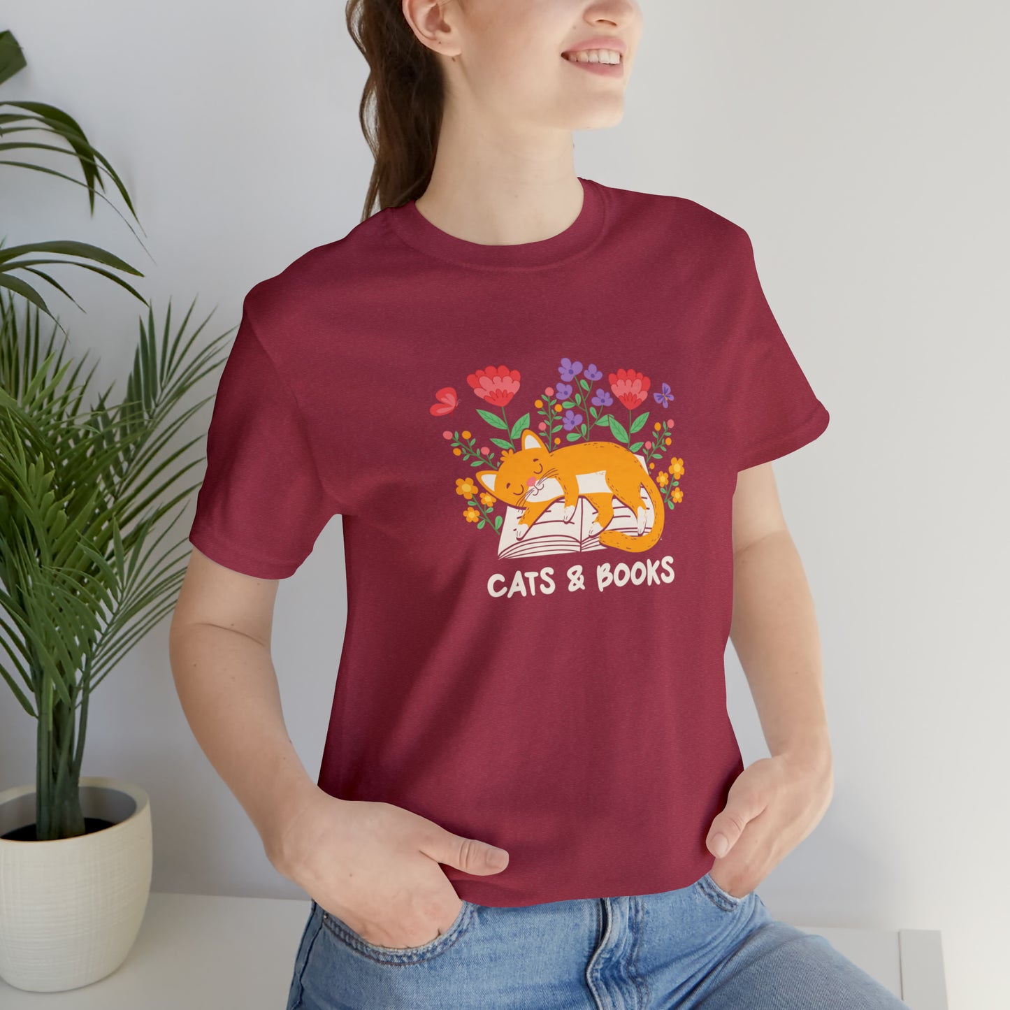 Cat Mom Shirt Cat Lover Tee Cute Book Cat Shirt Floral Book Shirt Book Lover Sweatshirt Reader Bookish Tee Cat Themed Gift For Women for men