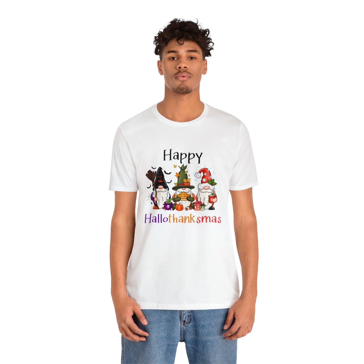 Gnomes lover gift gnomes Halloween shirt gift for her gift for him happy Hallothanksmas Shirt Unisex Tee Christmas gift Thanksgiving shirt