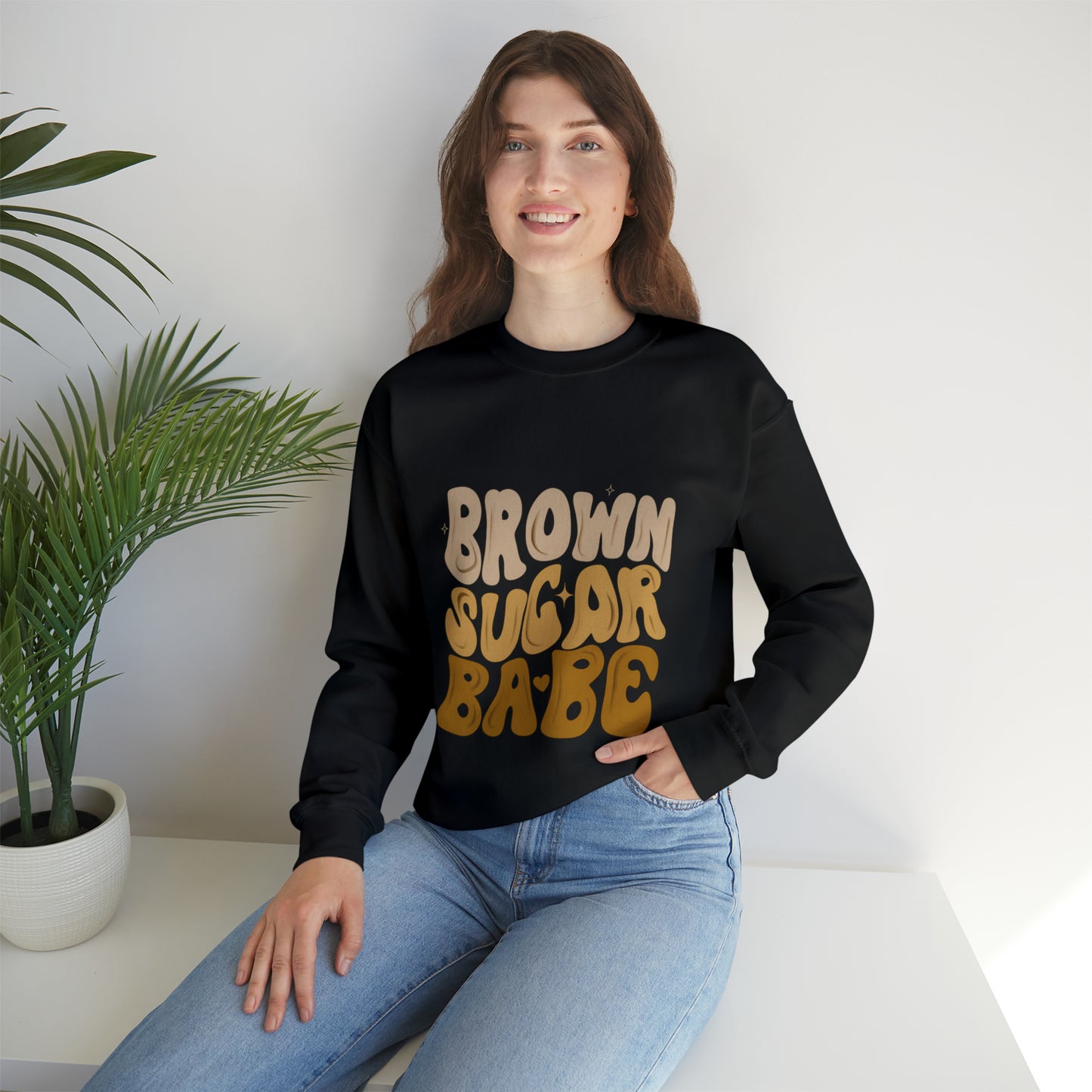 Brown Sugar Babe sweatshirt, Brown Beauty shirt, Birthday gift for her, Melanin sweatshirt, Unisex Heavy Blend Crewneck Sweatshirt