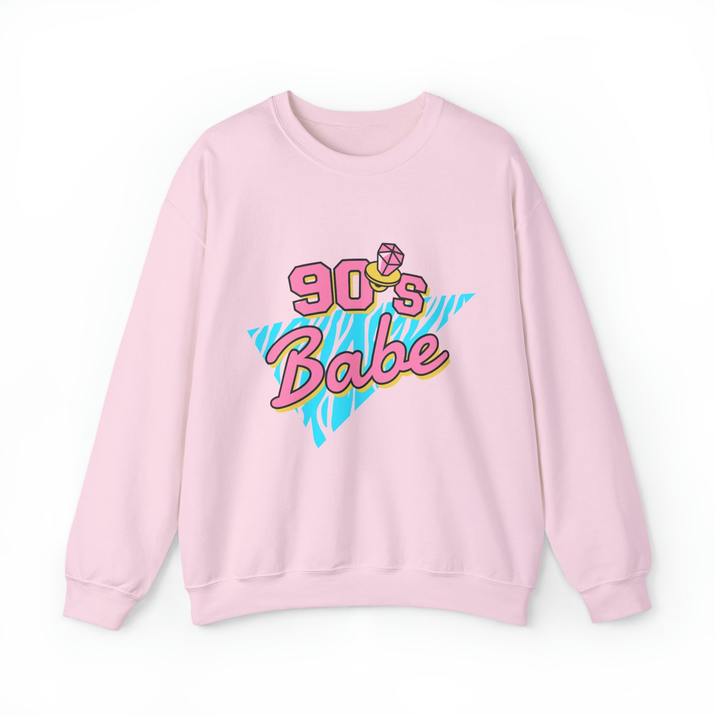 90's Babe Sweatshirt, Pink blue shirt, Unisex Heavy Blend Crewneck Sweatshirt