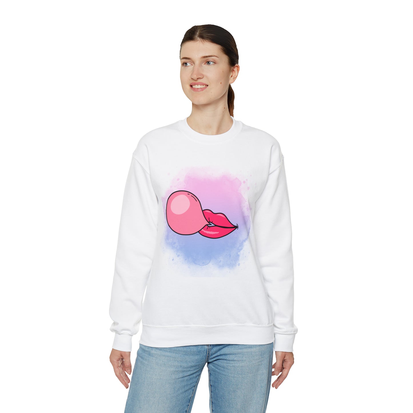 Bubble Gum kiss sweatshirt, Summer Bubblegum shirt, Birthday gift for her,Galantine travel sweatshirt,Unisex Heavy Blend Crewneck Sweatshirt
