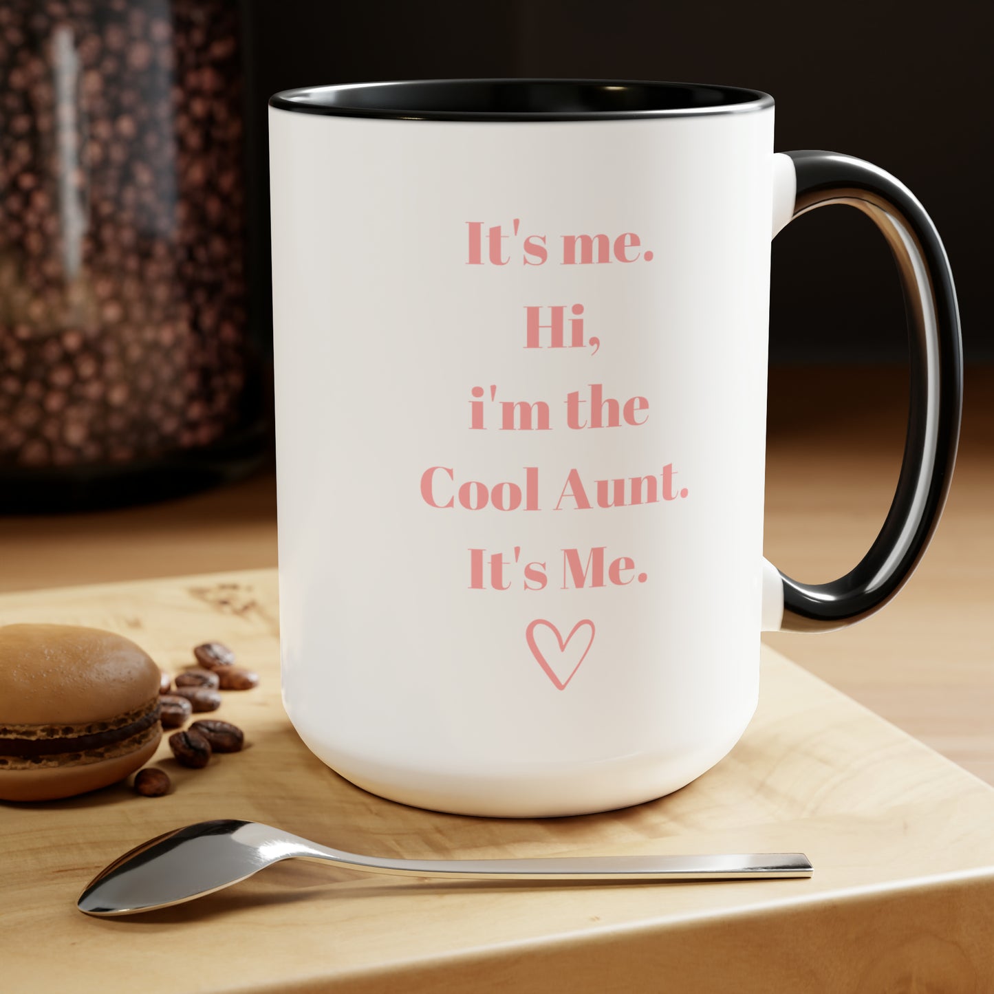 Cool aunt mug gift for auntie mug sister gift Coffee Mug pregnancy reveal gift heart mug gift for her Mug wife Coffee tea Christmasgift 15oz