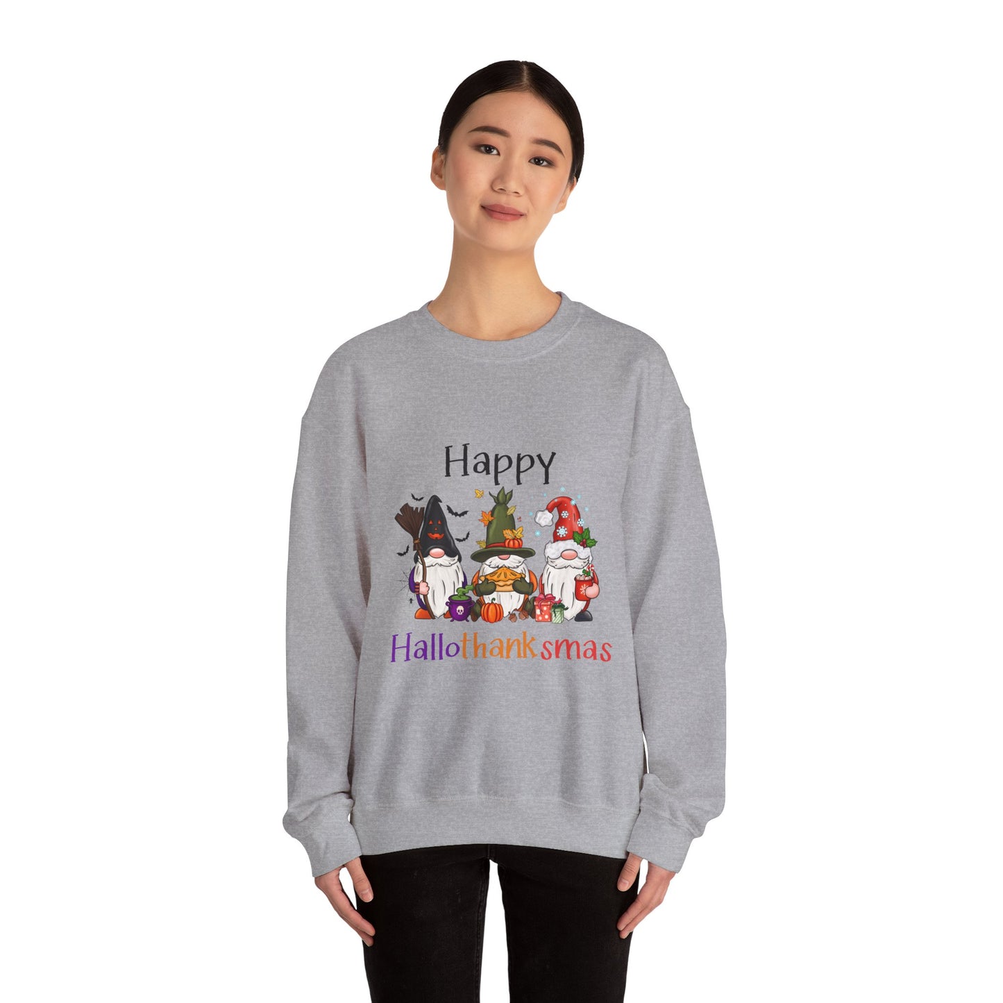 Happy Hallothanksmas Sweatshirt gnome Halloween sweater Gift For her for him Christmas Sweatshirt Cute Halloween Sweater HalloweenSweatshirt