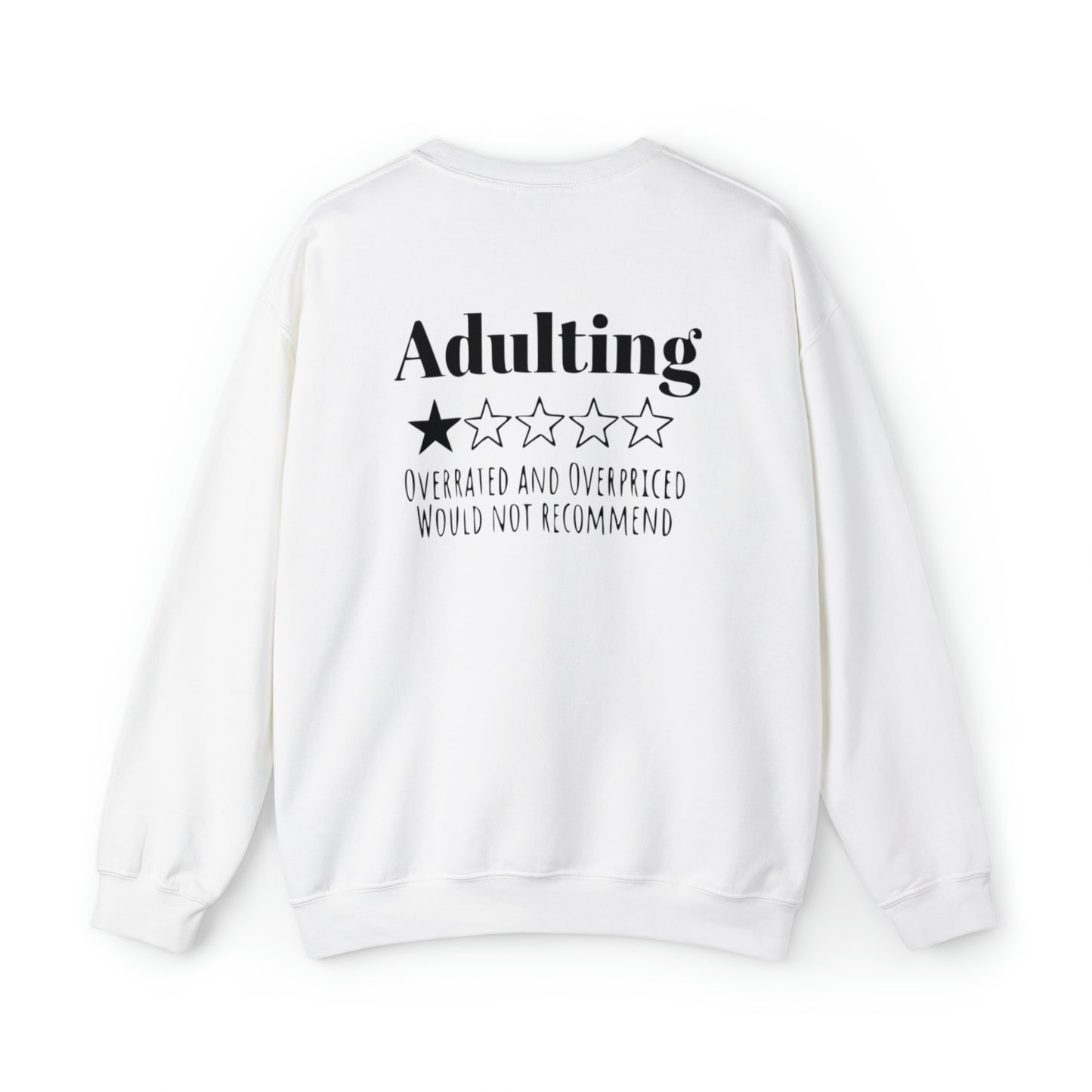 I'm not Adulting Sweatshirt unisex, printed on back I'm not adulting today,Funny adulting shirt Christmas Sweater,Christmas Crewneck,Holiday