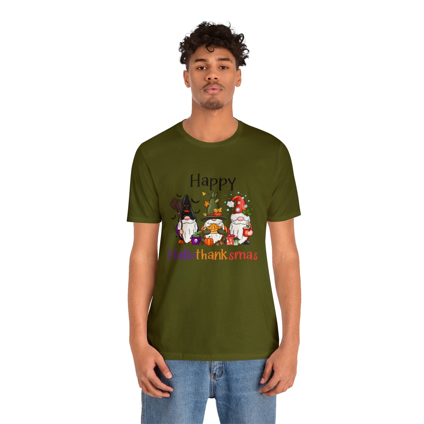 Gnomes lover gift gnomes Halloween shirt gift for her gift for him happy Hallothanksmas Shirt Unisex Tee Christmas gift Thanksgiving shirt