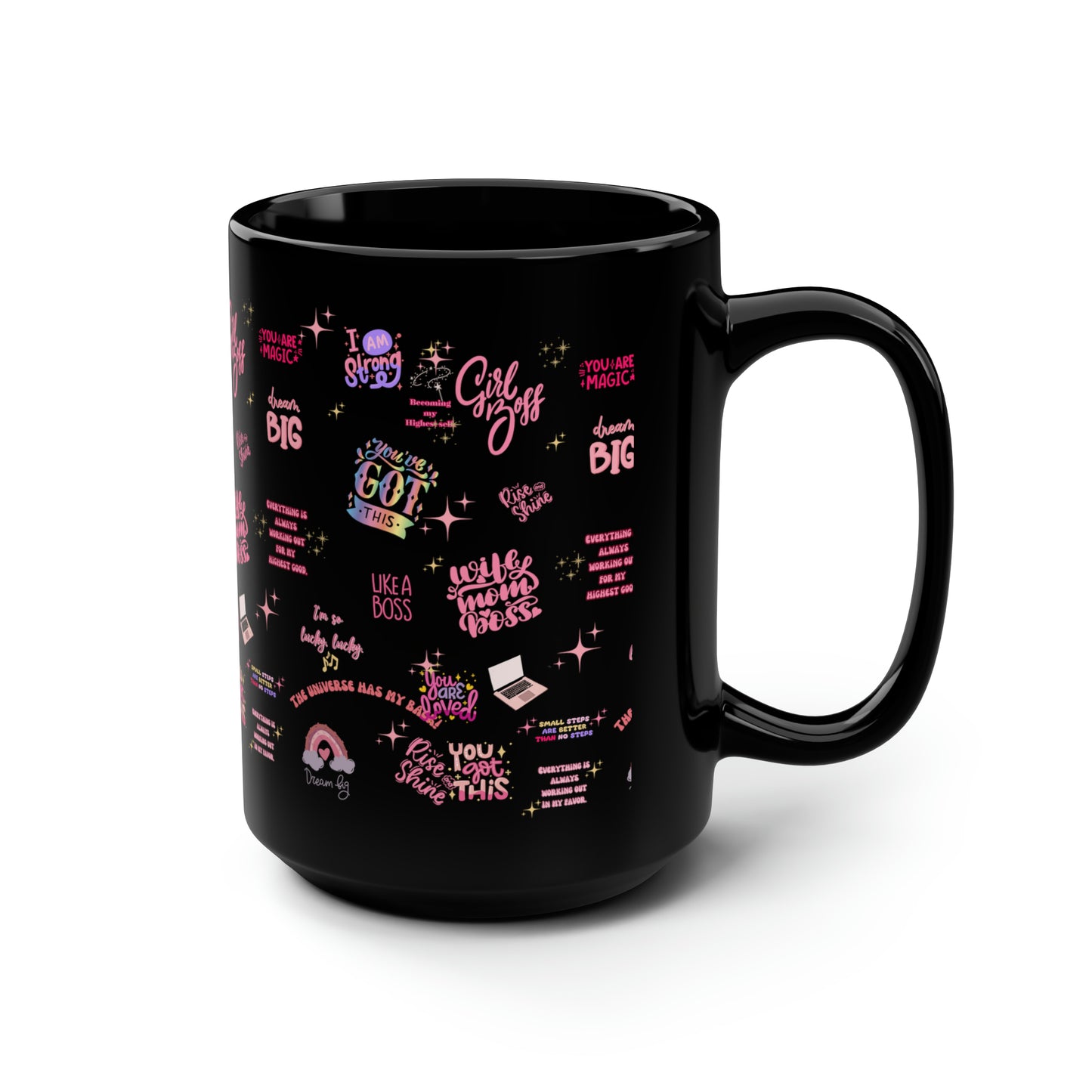 Positive affirmations Coffee Mug black girlboss mug birthday gift wife mom boss mug gift for her gift for wife Mugs tea Christmas gift 15oz