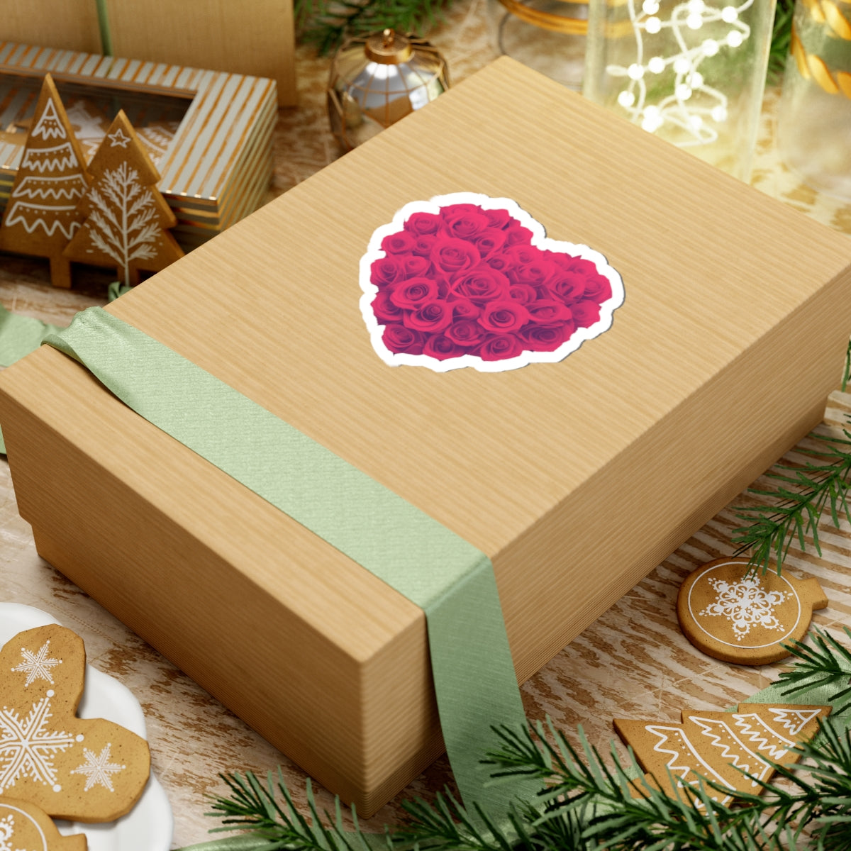 Red Heart of roses sticker pink heart sticker selfcare sticker life Motivating sticker keep trying sticker gift forher giftforhim girlboss