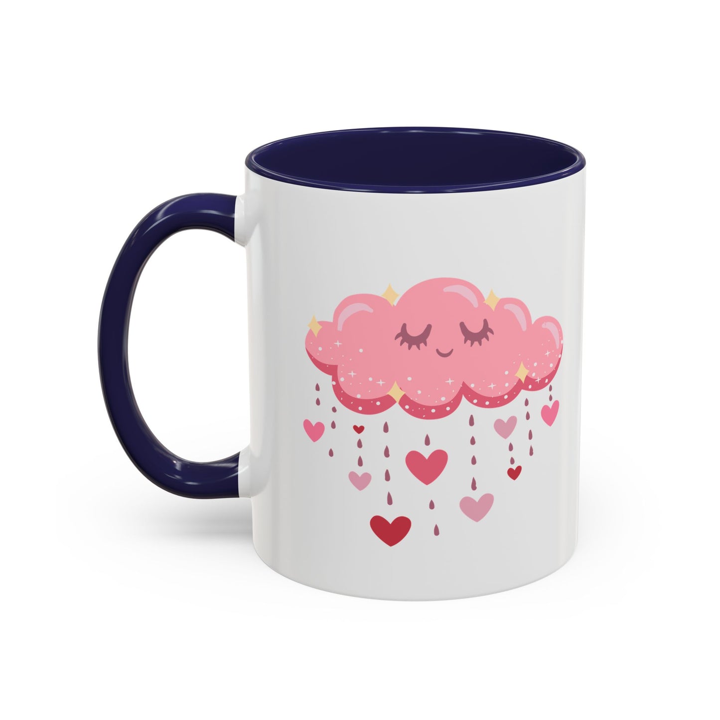 Happy pink cloud mug pink hearts mug Valentines day mug Galantines day Bestie giftforher gift tea Mug Coffee Gift for Mom vday gift girlboss