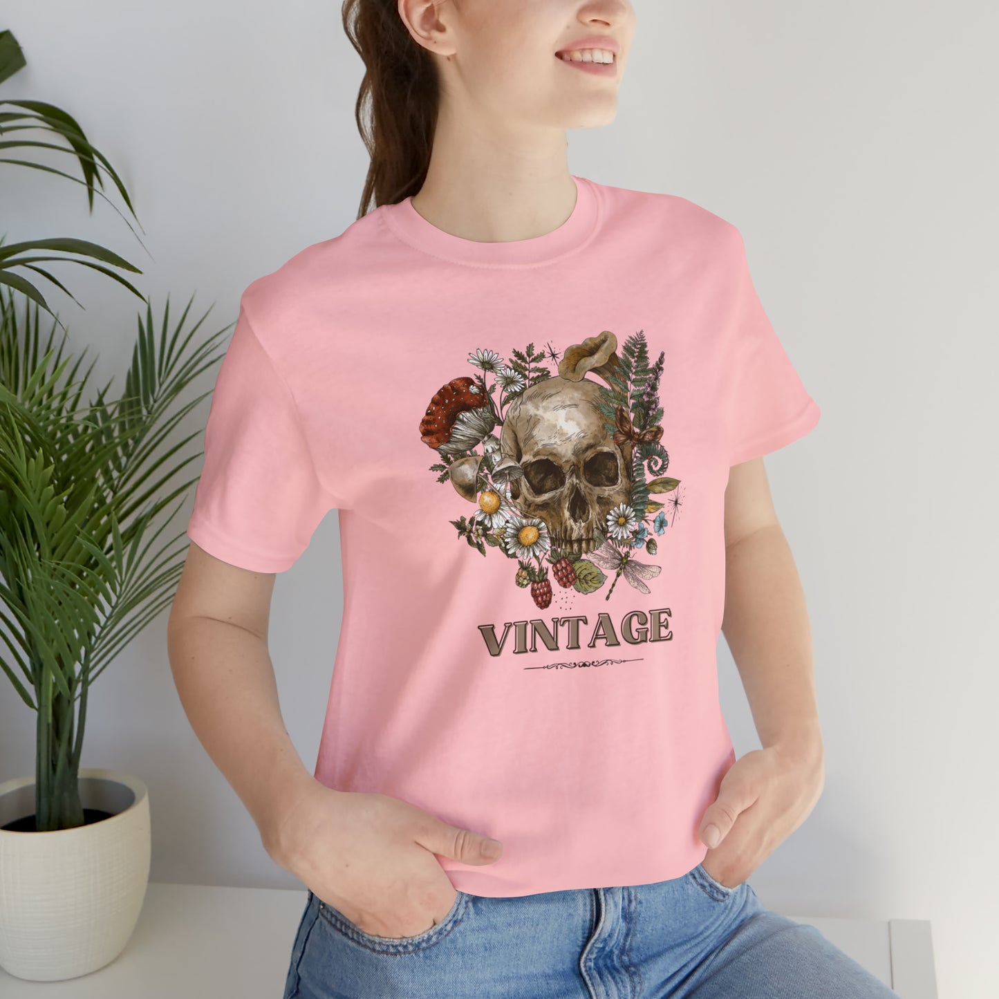 Vintage retro shirt skeleton head shirt Halloween tee Floral Shirt unisex Retro Themed vintage Gift christmas gift
