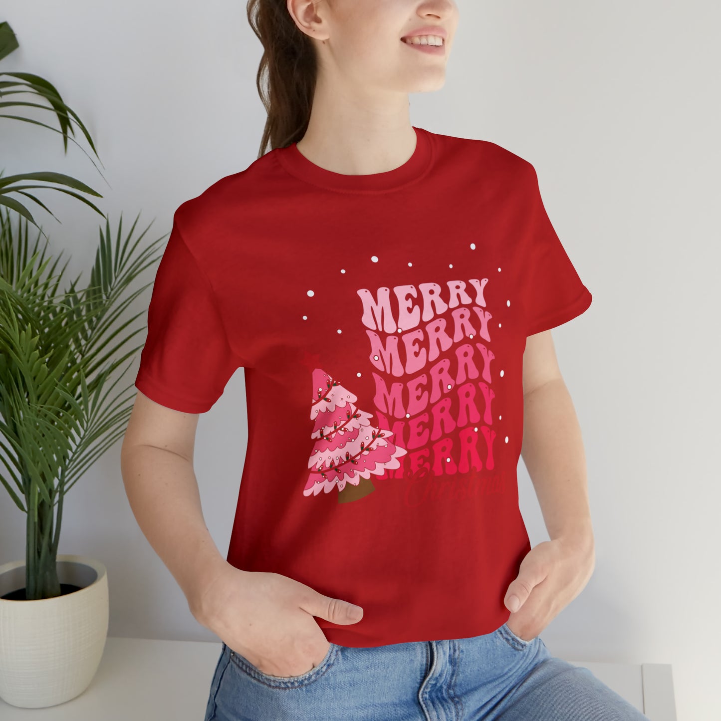 Festive AF shirt Pink Merry Bright Christmas Tshirt for Women Christmas Shirt Sweater Holiday Christmas gift for her gift for him unisex
