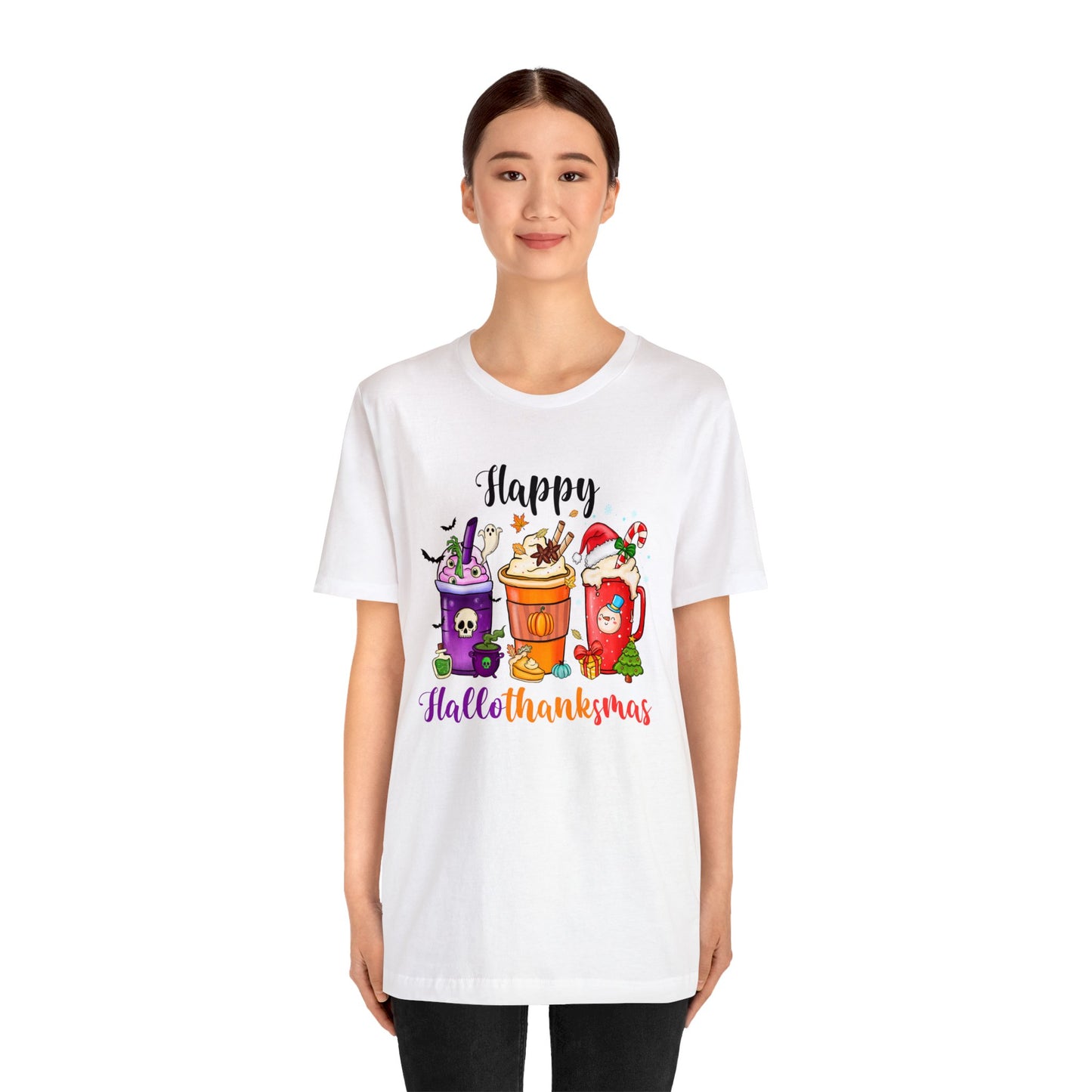 Happy Halloween shirt Fall drinks shirt Halloween shirt gift for her gift for him happy Hallothanksmas Shirt Christmas gift Thanksgiving