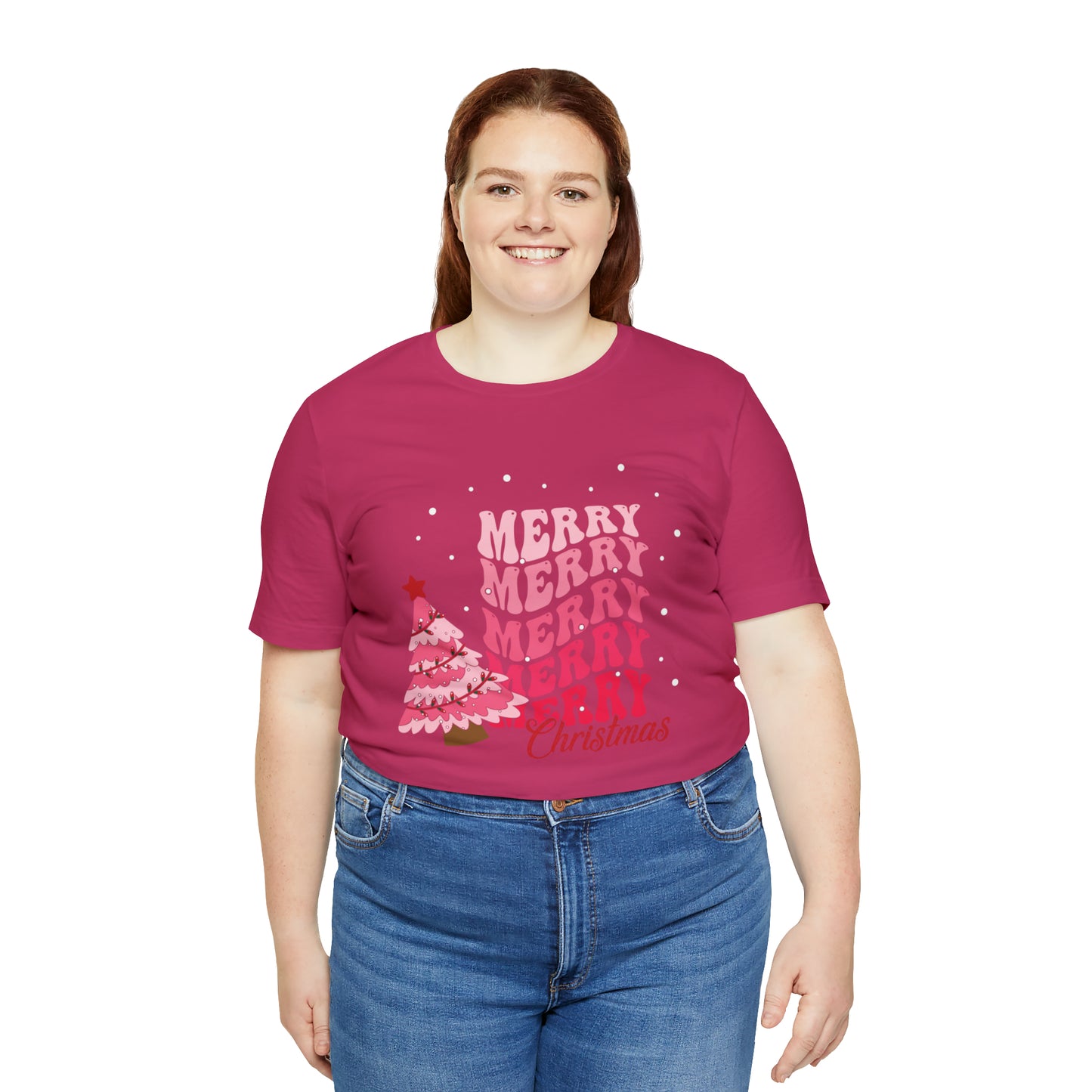 Festive AF shirt Pink Merry Bright Christmas Tshirt for Women Christmas Shirt Sweater Holiday Christmas gift for her gift for him unisex