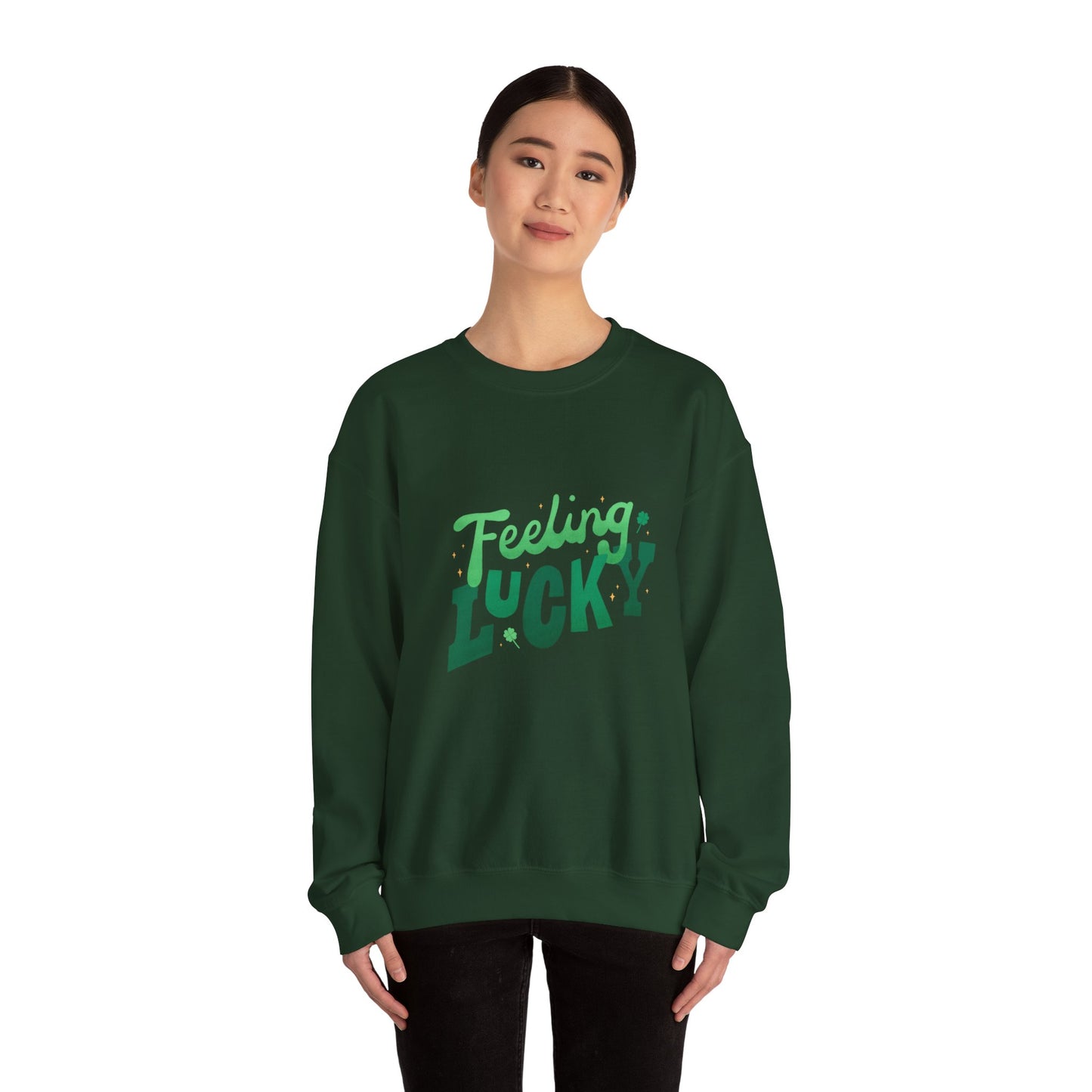 Feeling lucky sweater  St Patrick's Day sweatshirt leprechaun gift St Paddys sweatshirt Heart Love valentines shirt gift forher best friend