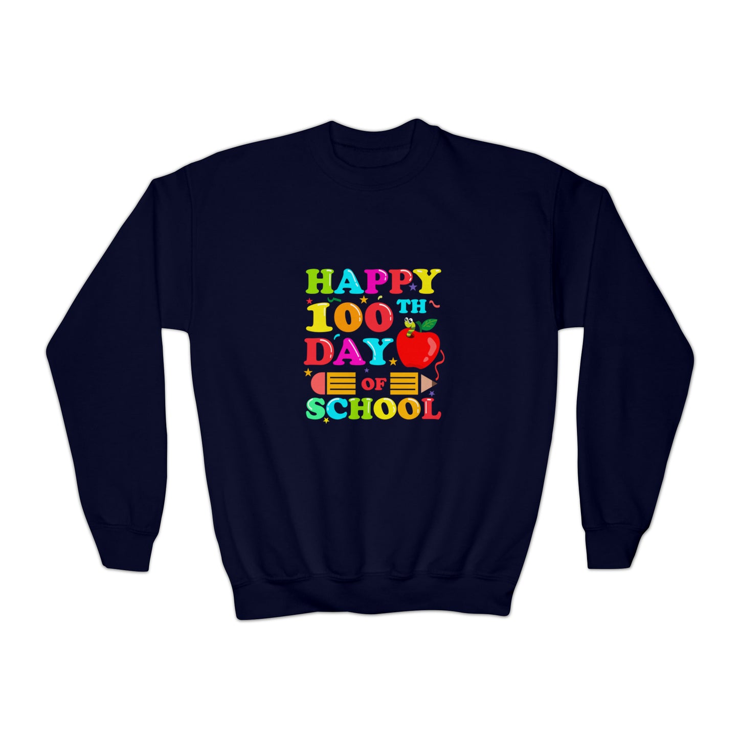 100 days of school sweater kid Christmas gift sweater youth sweatshirt  Christmas Youth Crewneck Sweatshirt