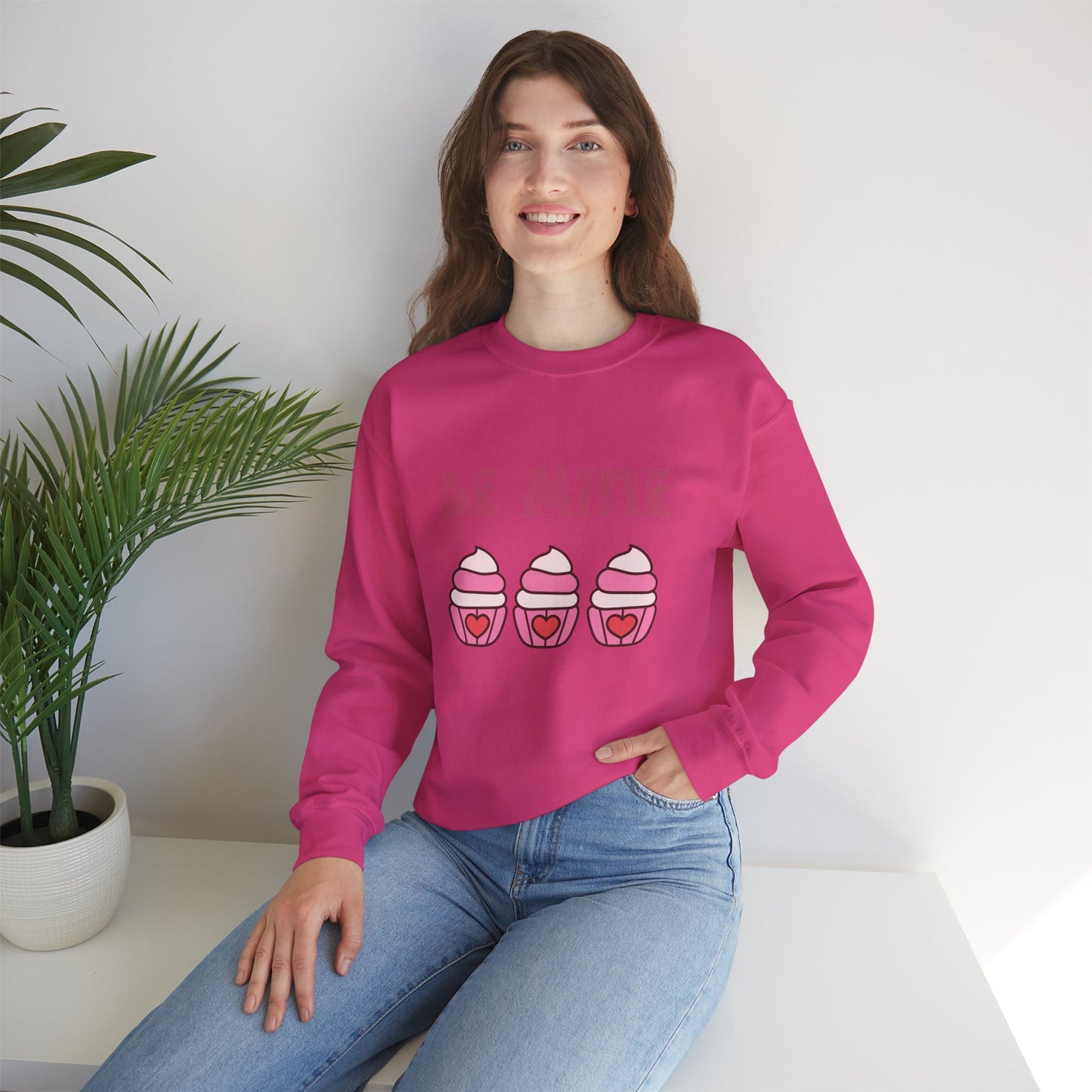 Be mine cupcake sweater valentines Day sweatshirt love sweater galentine's day gift best friend gift Unisex gift cupcake sweatshirt