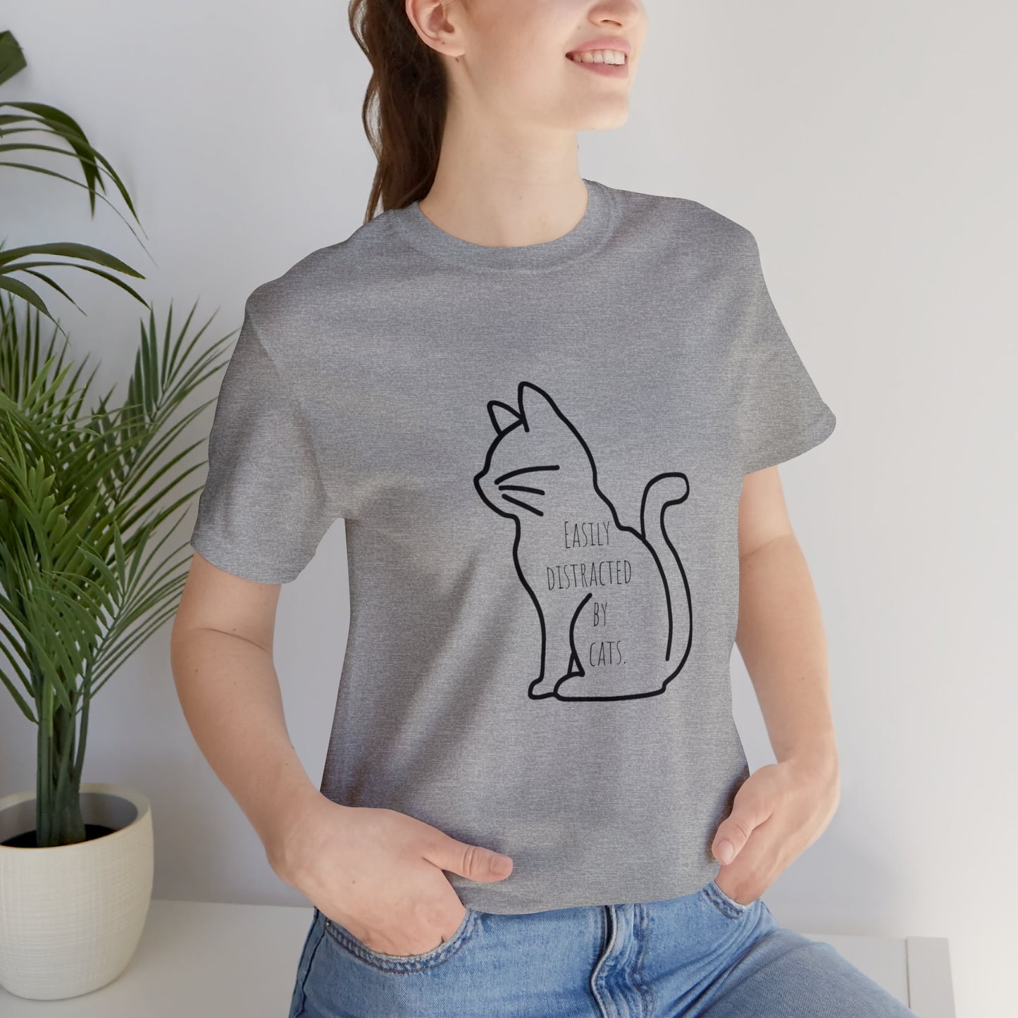 Easily distracted by cats Funny Cat lover shirt anime cat Shirt karma is a cat Gift for Cat Lover Gift for Cat Mom Gift cat dad shirt